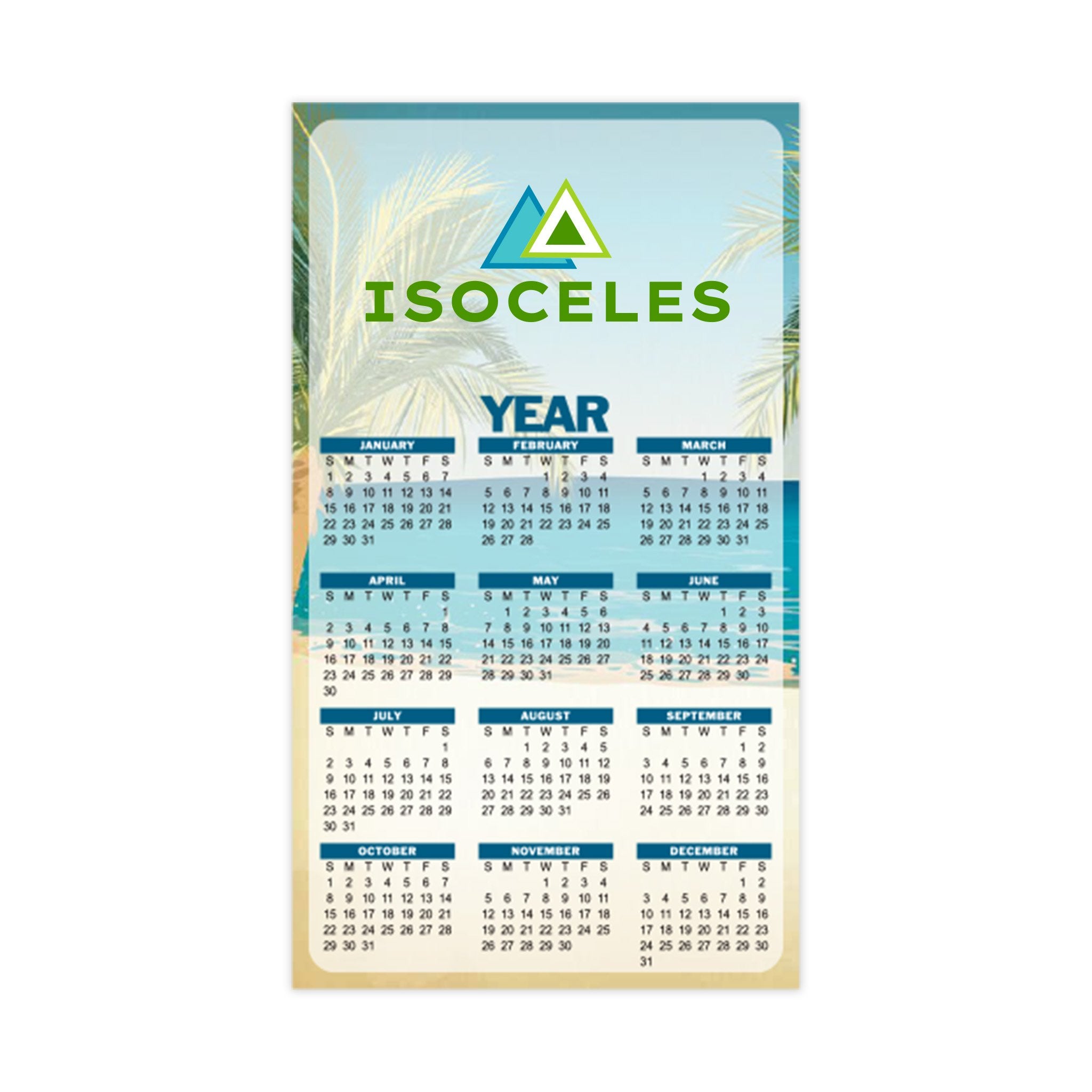4 x 7 inch Large Magnetic Calendar 20 Mil  Imprinted with Logo (Q583432)