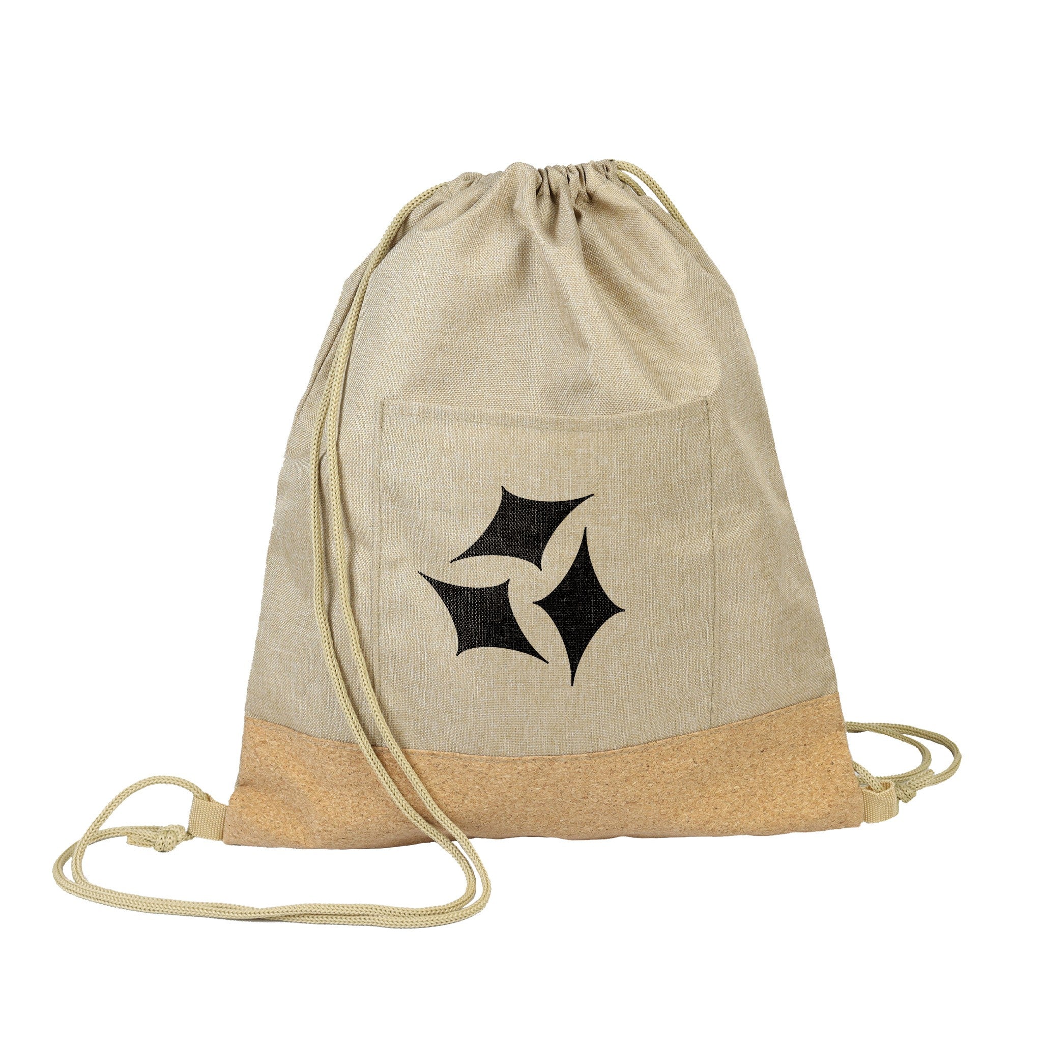 Kraft Cork Drawstring Backpack - FC  Imprinted with Logo (Q586822)