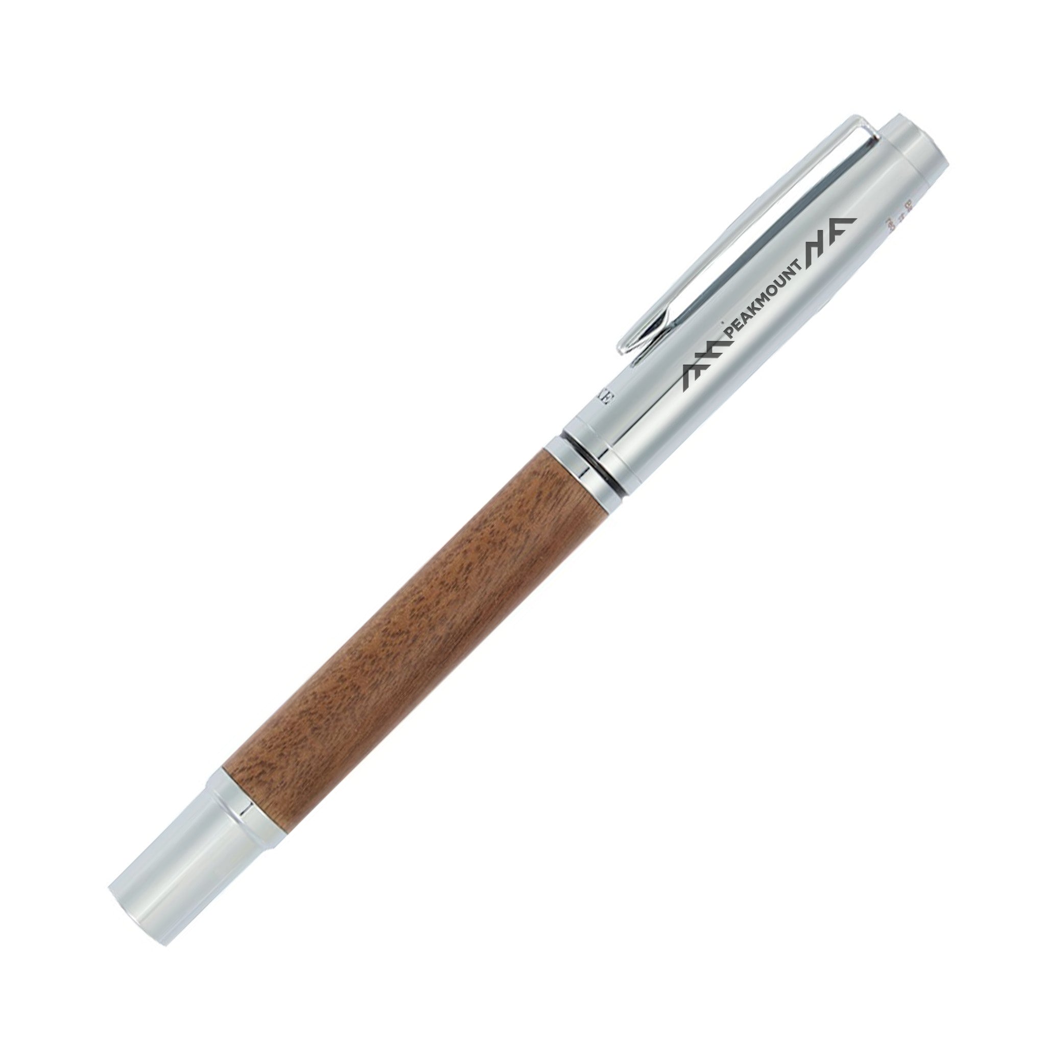 Luxe Walnut Executive Roller Ball  Imprinted with Logo (Q589332)