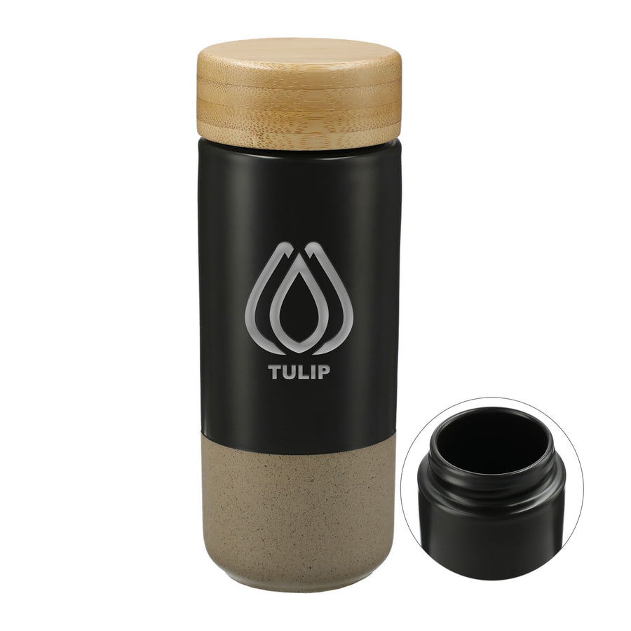 11 Oz. Arlo Ceramic Tumbler With FSC Bamboo Lid (Q592322)