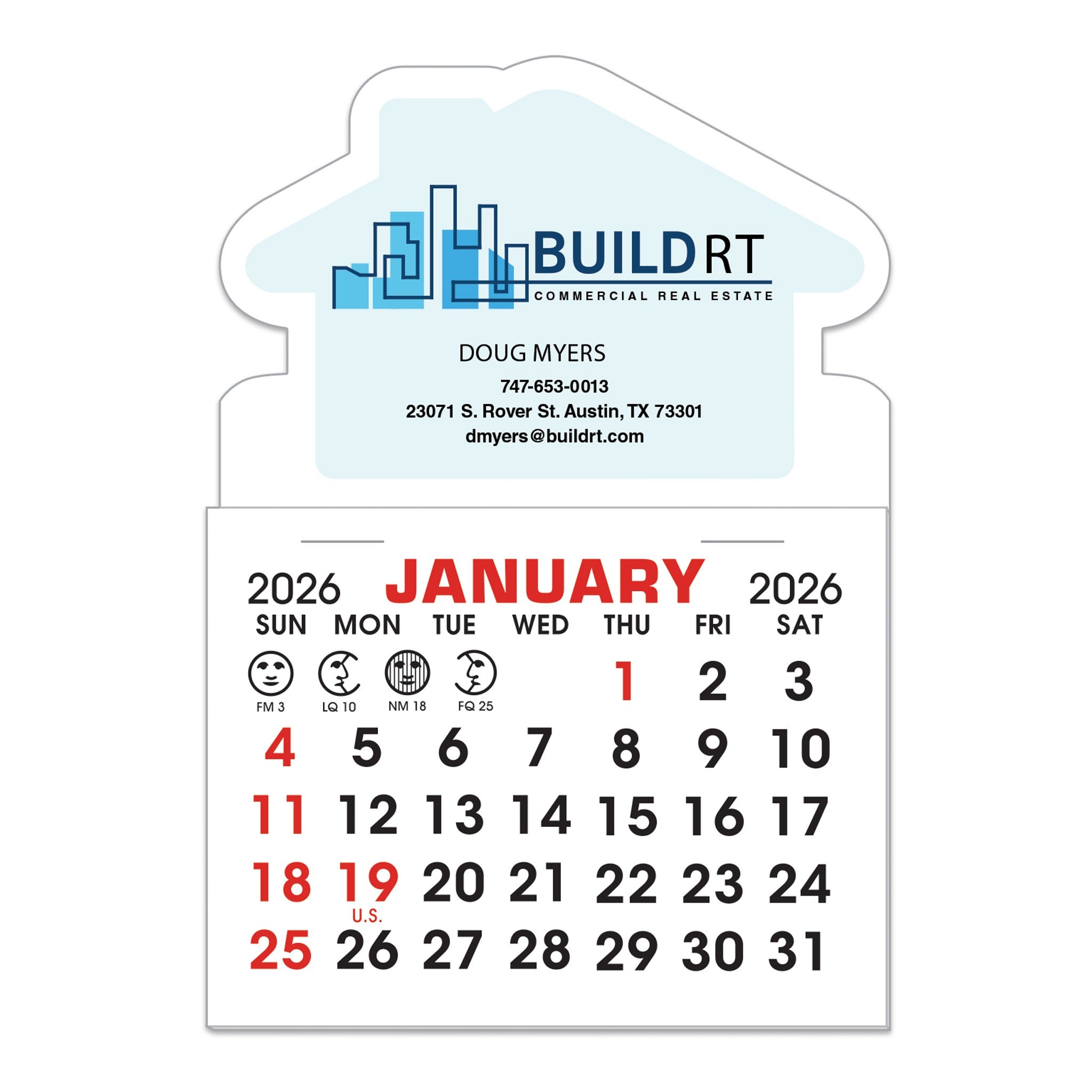 Stick-It! Magnet 3 x 4.25 Inch - House  Imprinted with Logo (Q593432)