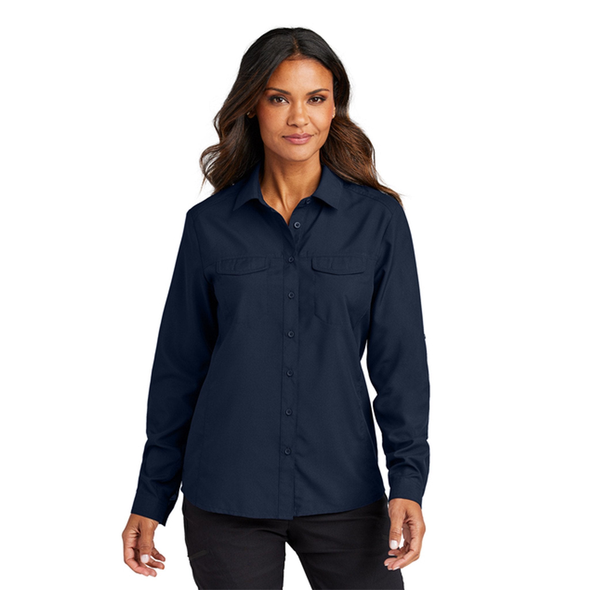 Custom Port Authority® Ladies Long Sleeve UV Daybreak Shirt (Q599922) - Port Authority with Logo Custom Port Authority® Ladies Long Sleeve UV Daybreak Shirt (Q599922) - Port Authority with Logo