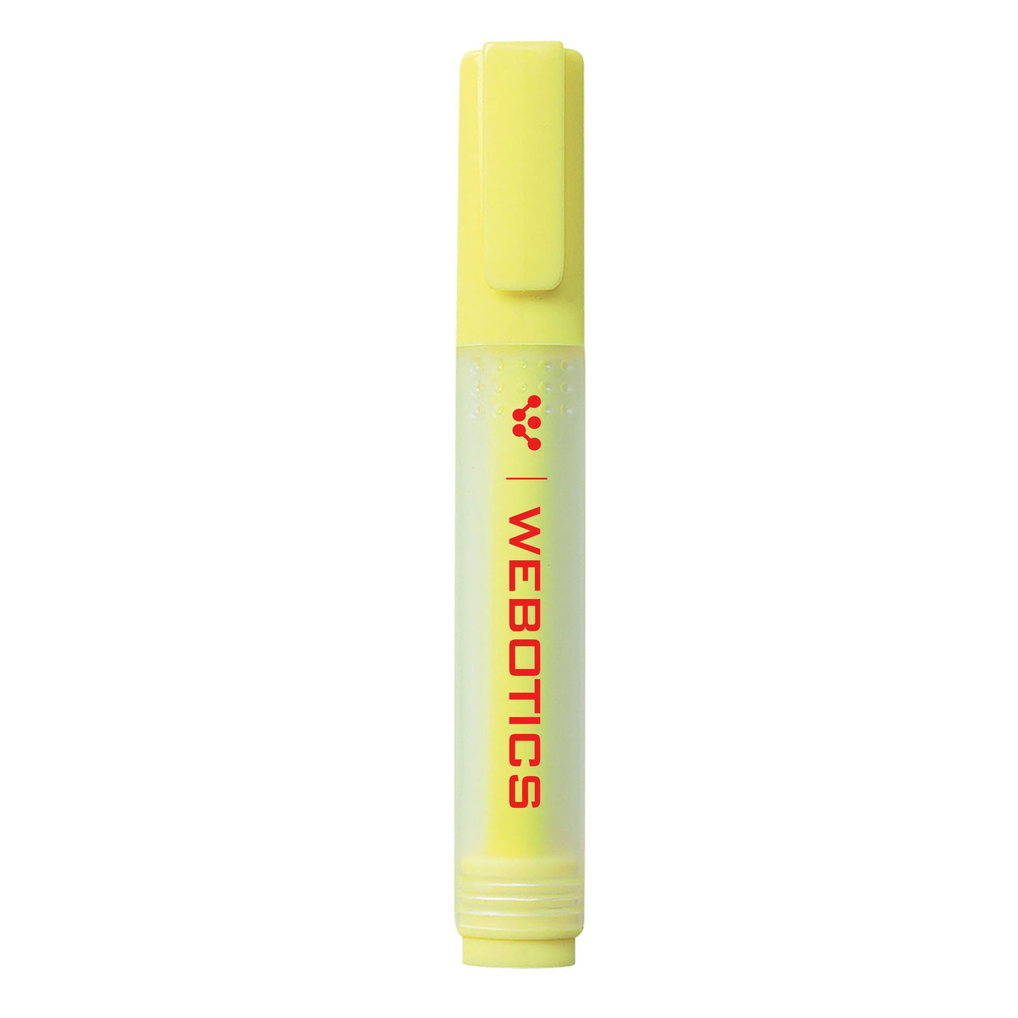Rectangular Highlighter With Frosted Barrel And Yellow Chisel Tip  Imprinted with Logo (Q60061)