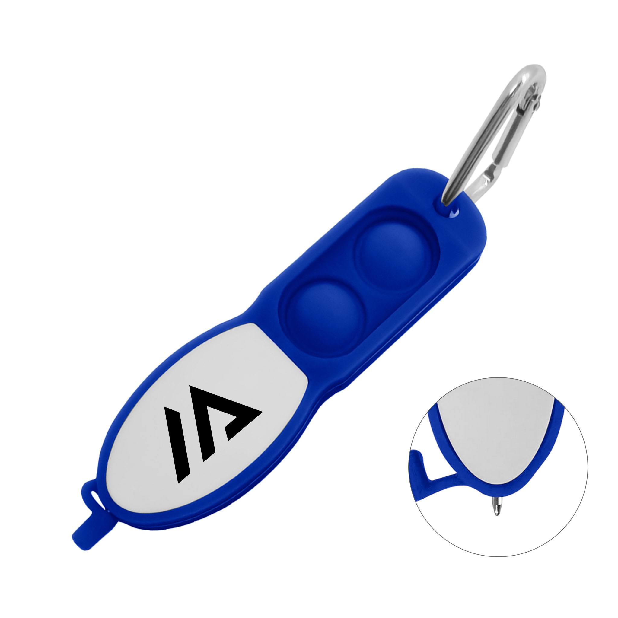 Push Pop Pen With Carabiner  Imprinted with Logo (Q604522)