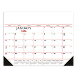 Red & Black Desk Pad With Vinyl Corners Calendar (Q604722)