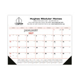 Red & Black Desk Pad With Vinyl Corners Calendar (Q604722)