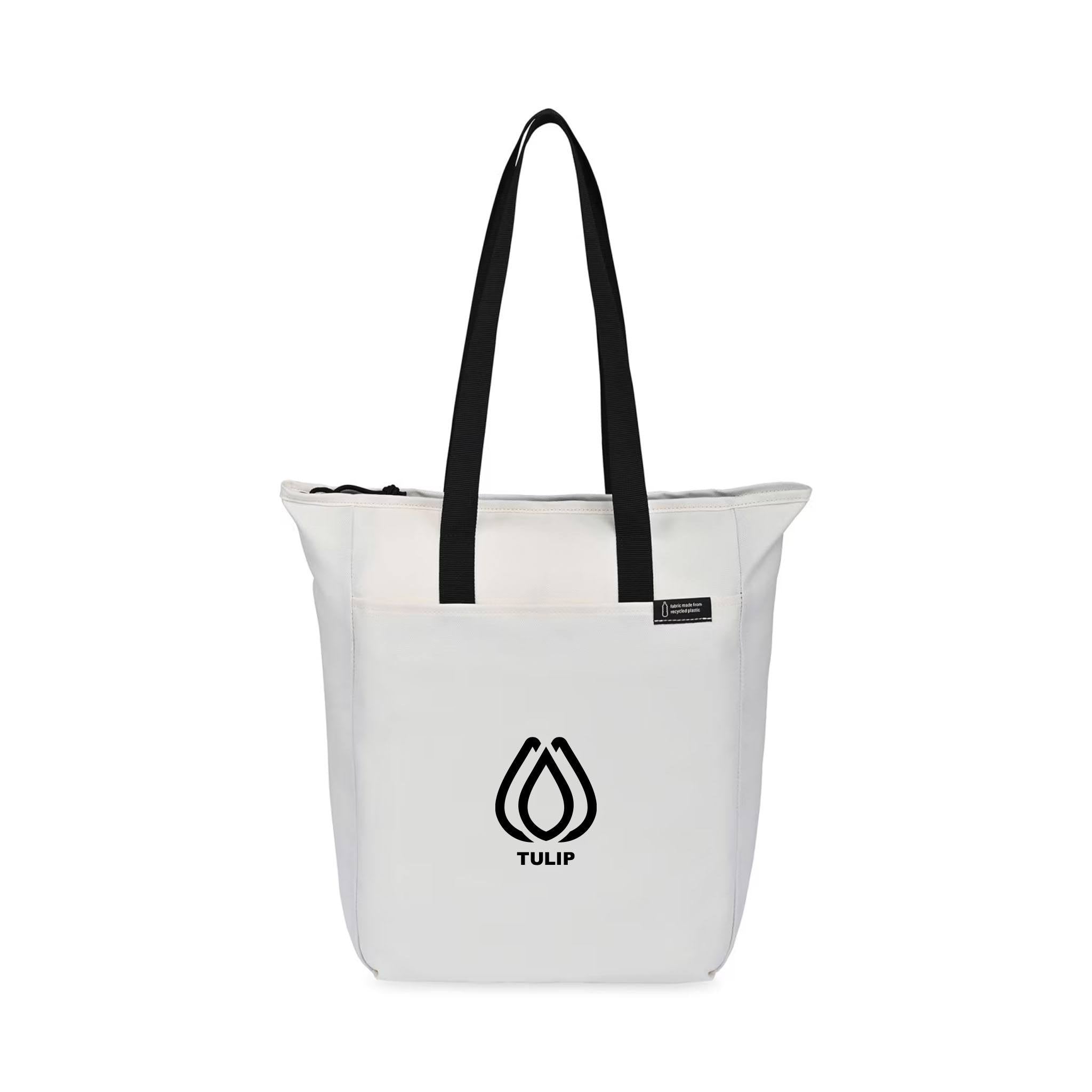 Renew rPET Zippered Tote - Cream  Imprinted with Logo (Q604822)