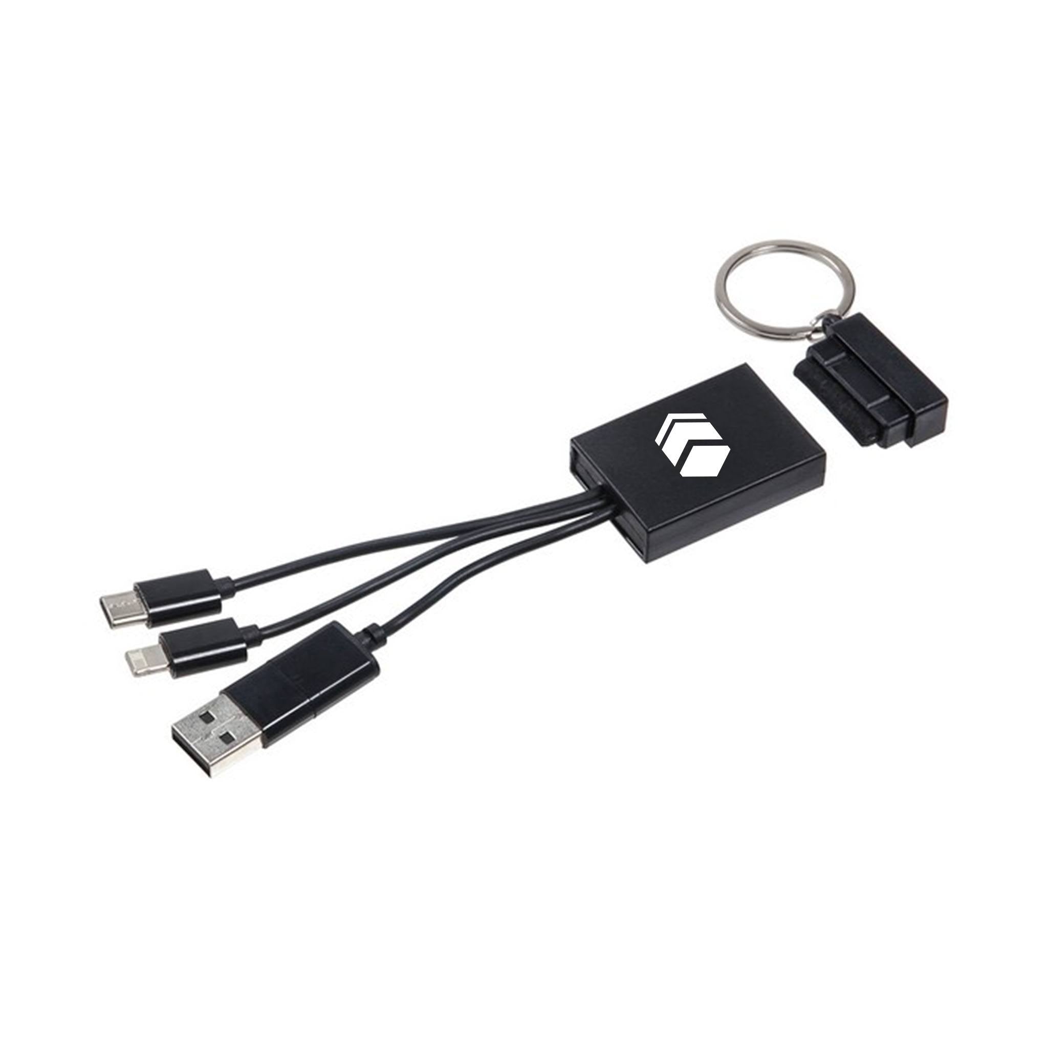 Triplet 3-in-1 Charging Cable With Screen Cleaner  Imprinted with Logo (Q606722)