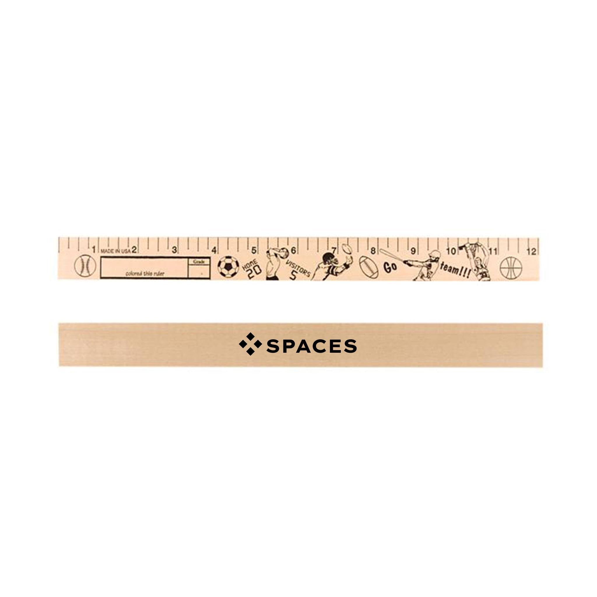 Sports "U" Color Rulers with Natural Wood Finish (Q608411)