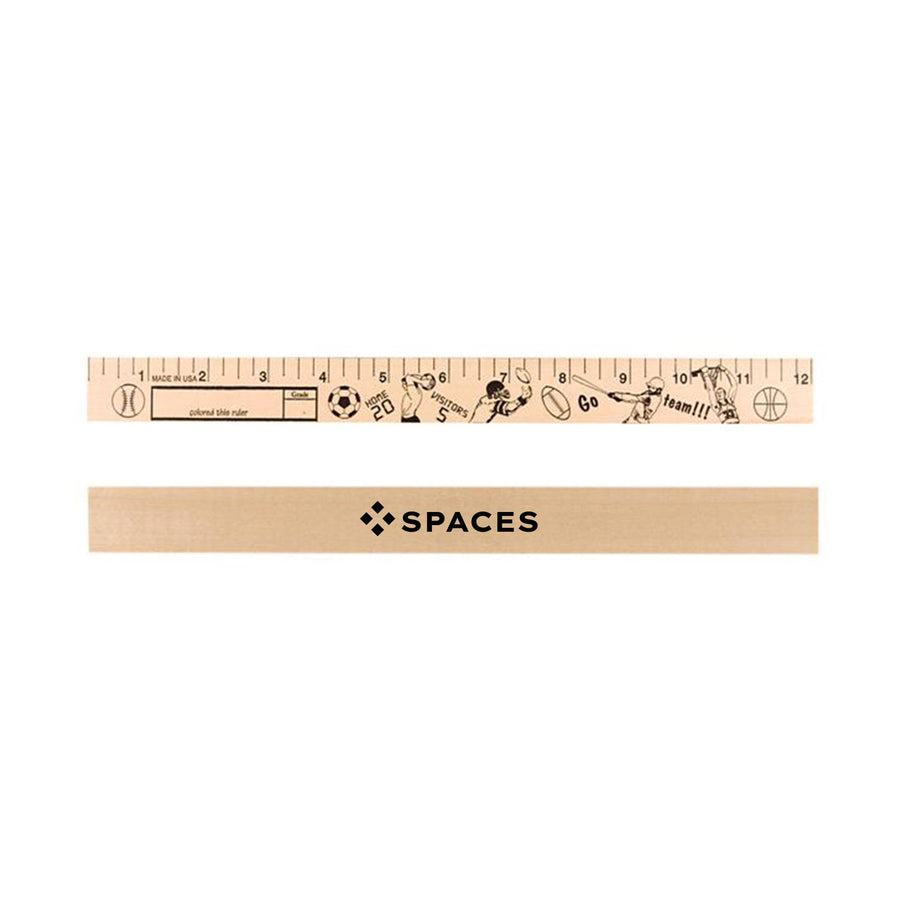 Sports "U" Color Rulers with Natural Wood Finish (Q608411)