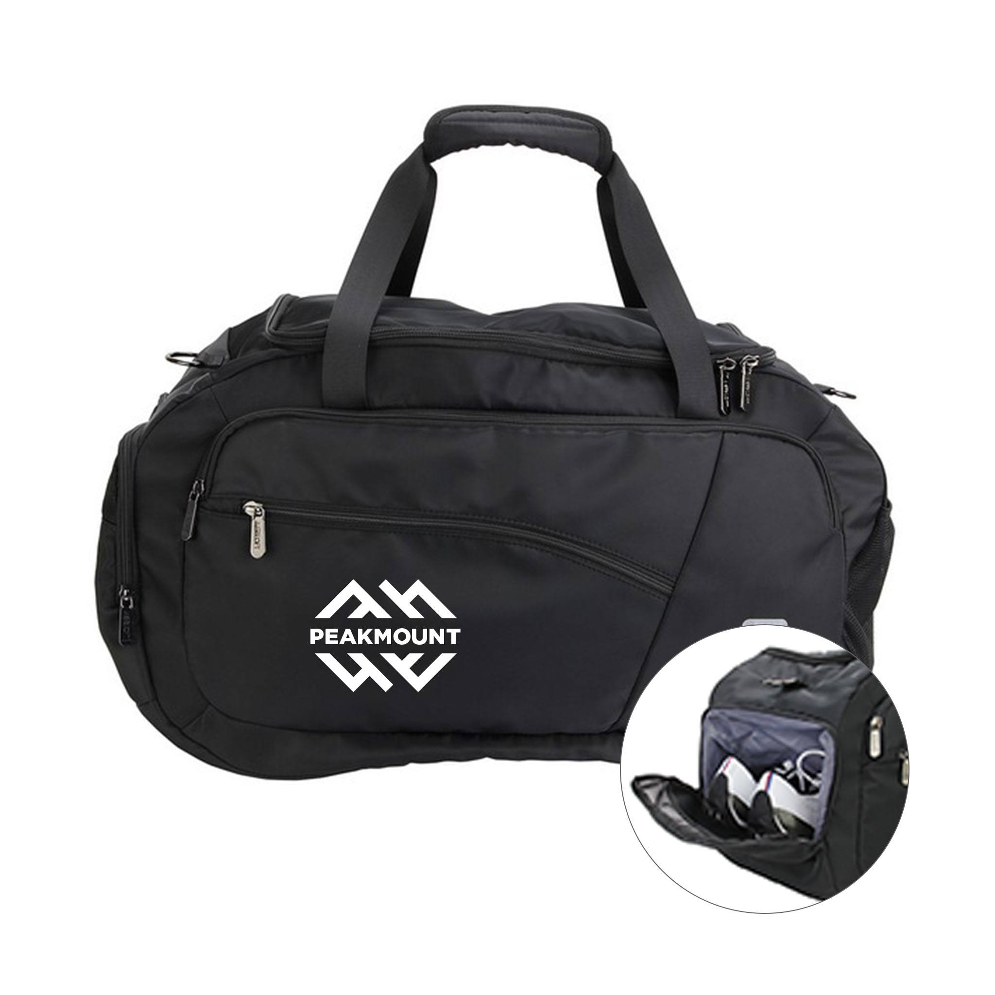 AeroLOFT™ Jet Black Weekender Duffel  Imprinted with Logo (Q608622)