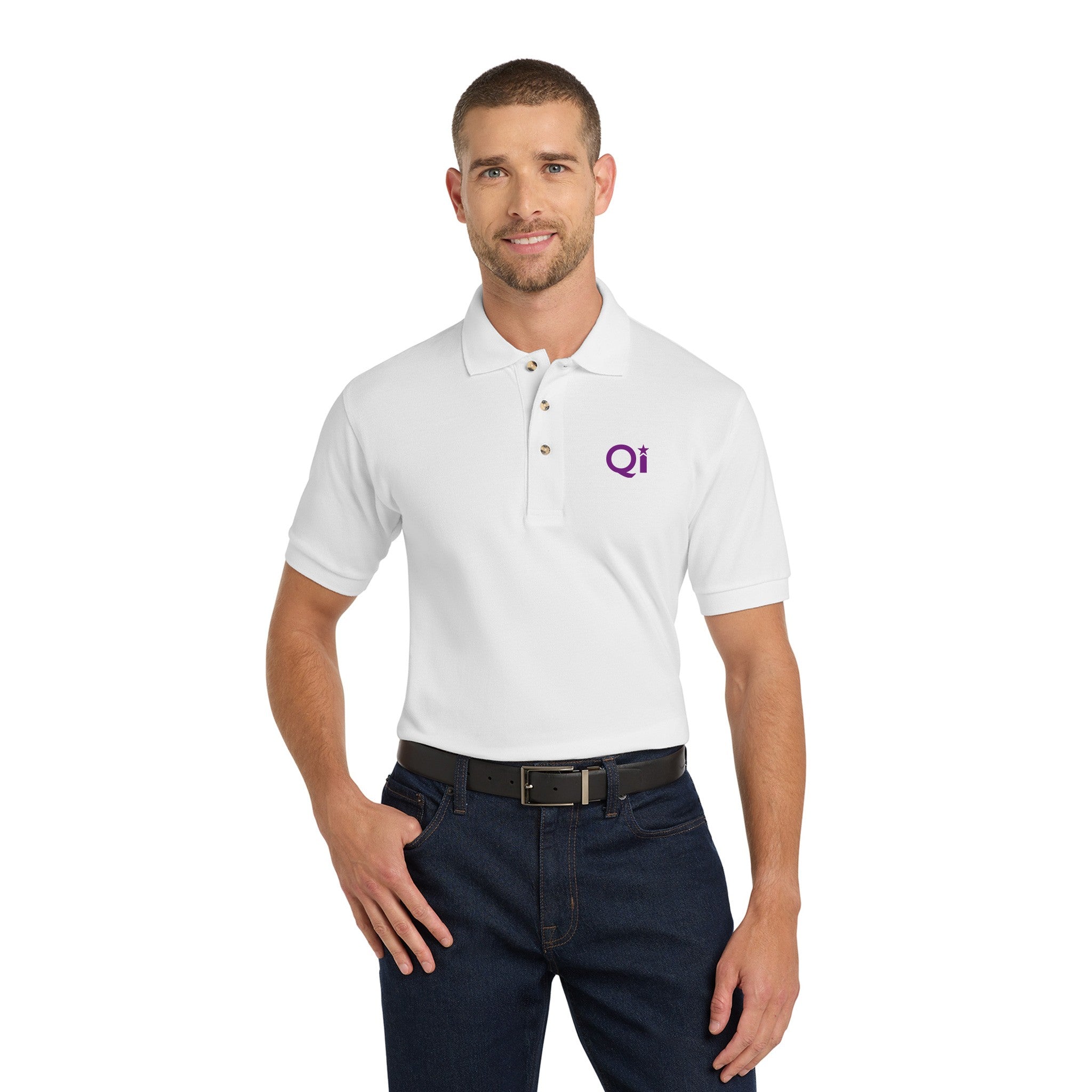 Port Authority® Pique Knit Polo  Imprinted with Logo (Q60884)