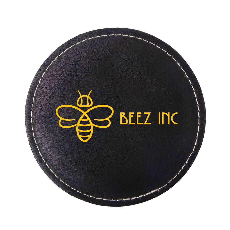 Benson Bonded Leather Round Coaster Single (Q609422)