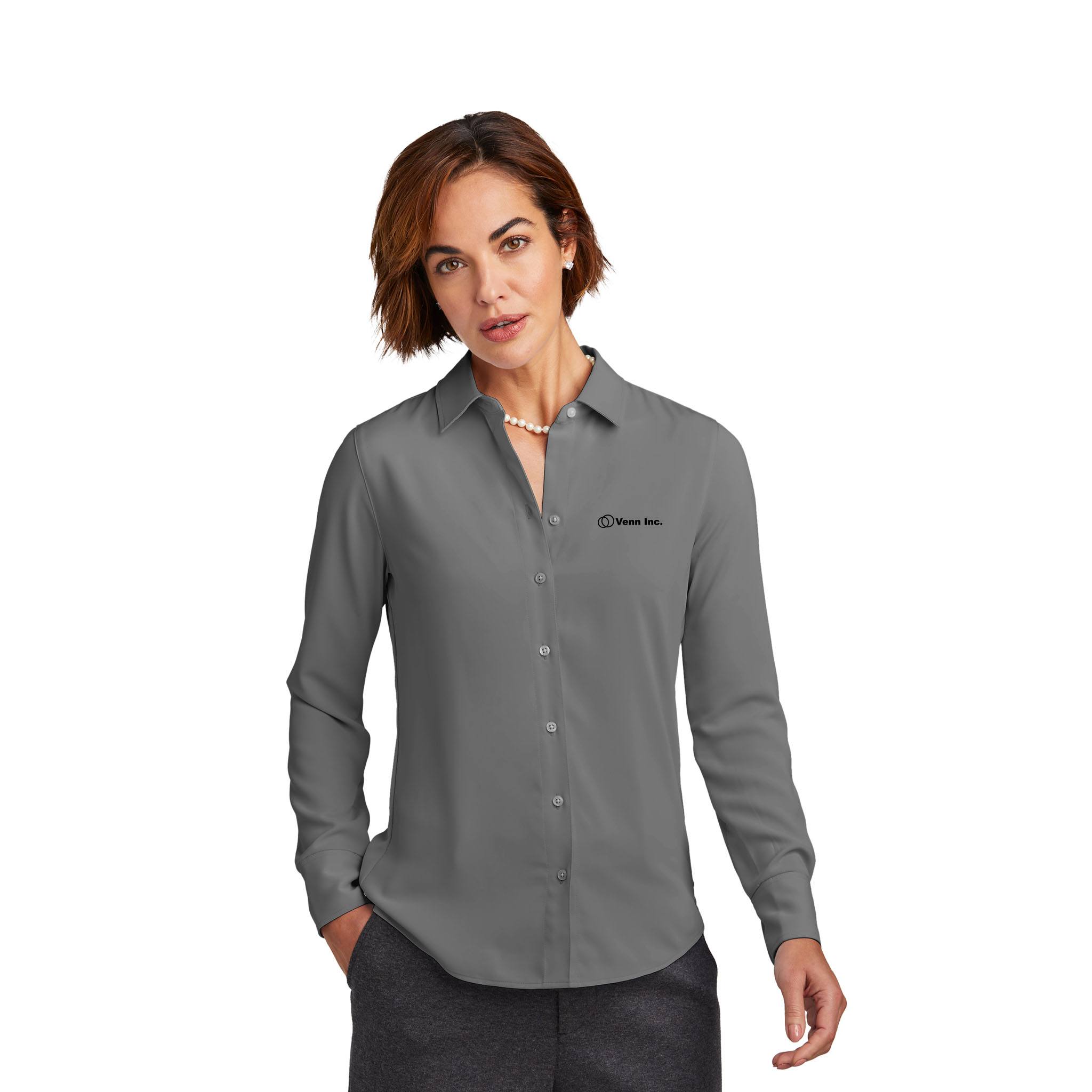 Custom Brooks Brothers Women's Full-Button Satin Blouse (Q609722) - Dress Shirts with Logo | Quality Imprint Promotional Products Custom Brooks Brothers Women's Full-Button Satin Blouse (Q609722) - Dress Shirts with Logo | Quality Imprint Promotional Products