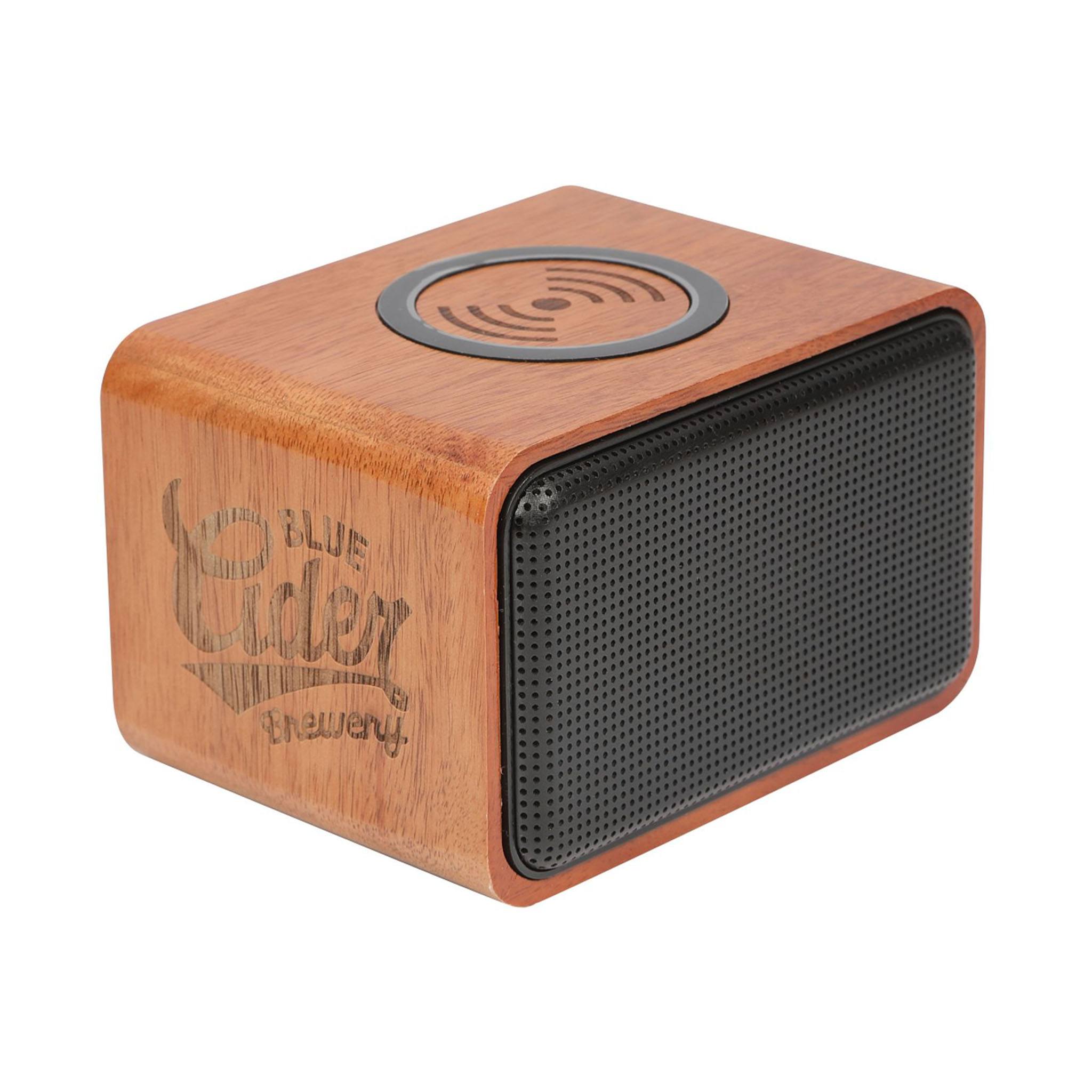 Wood Bluetooth Speaker With Wireless Charging Pad  Imprinted with Logo (Q612322)