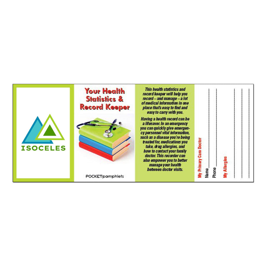 Your Health Statistics & Record Keeper Pocket Pamphlet (Q614222)