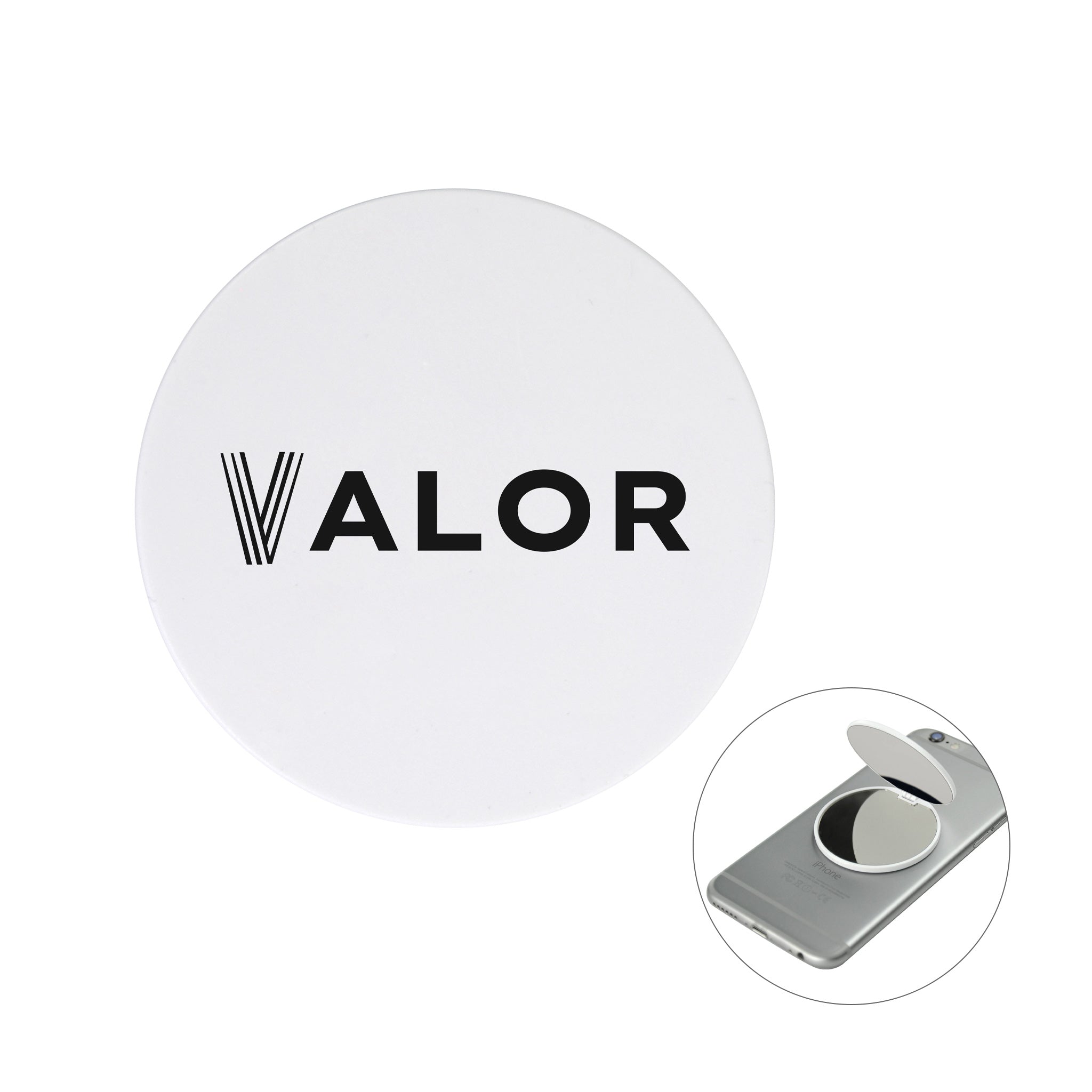 iShine 5x Mirror & Phone Stand  Imprinted with Logo (Q615432)