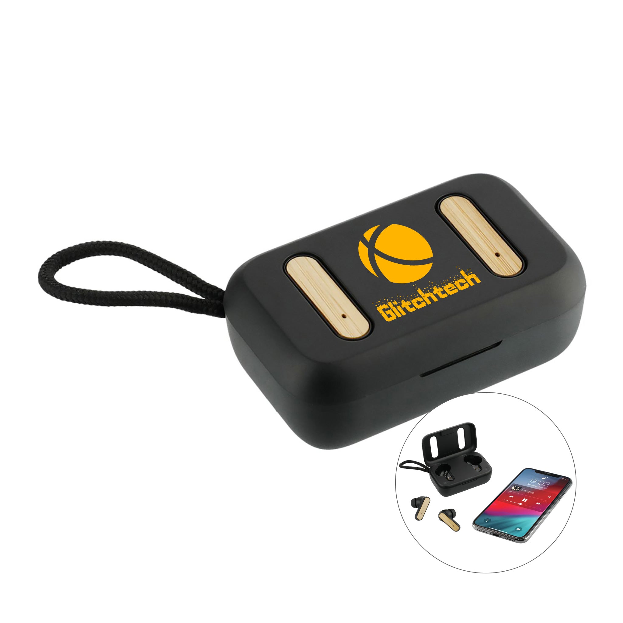 Bloom Bamboo True Wireless Auto Pair Earbuds  Imprinted with Logo (Q615622)