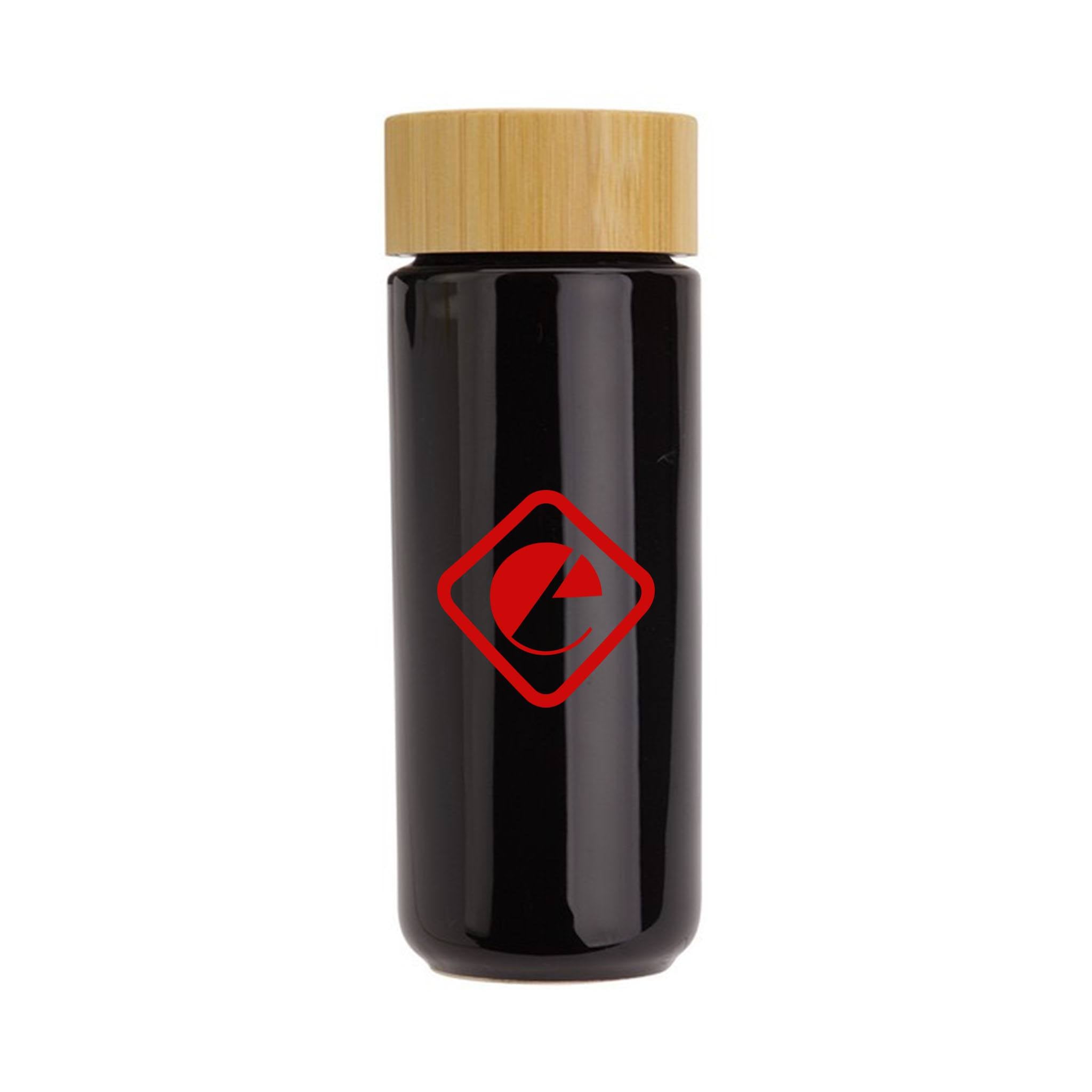 10 Oz. Milan Ceramic Tumbler With Bamboo Lid  Imprinted with Logo (Q618622)