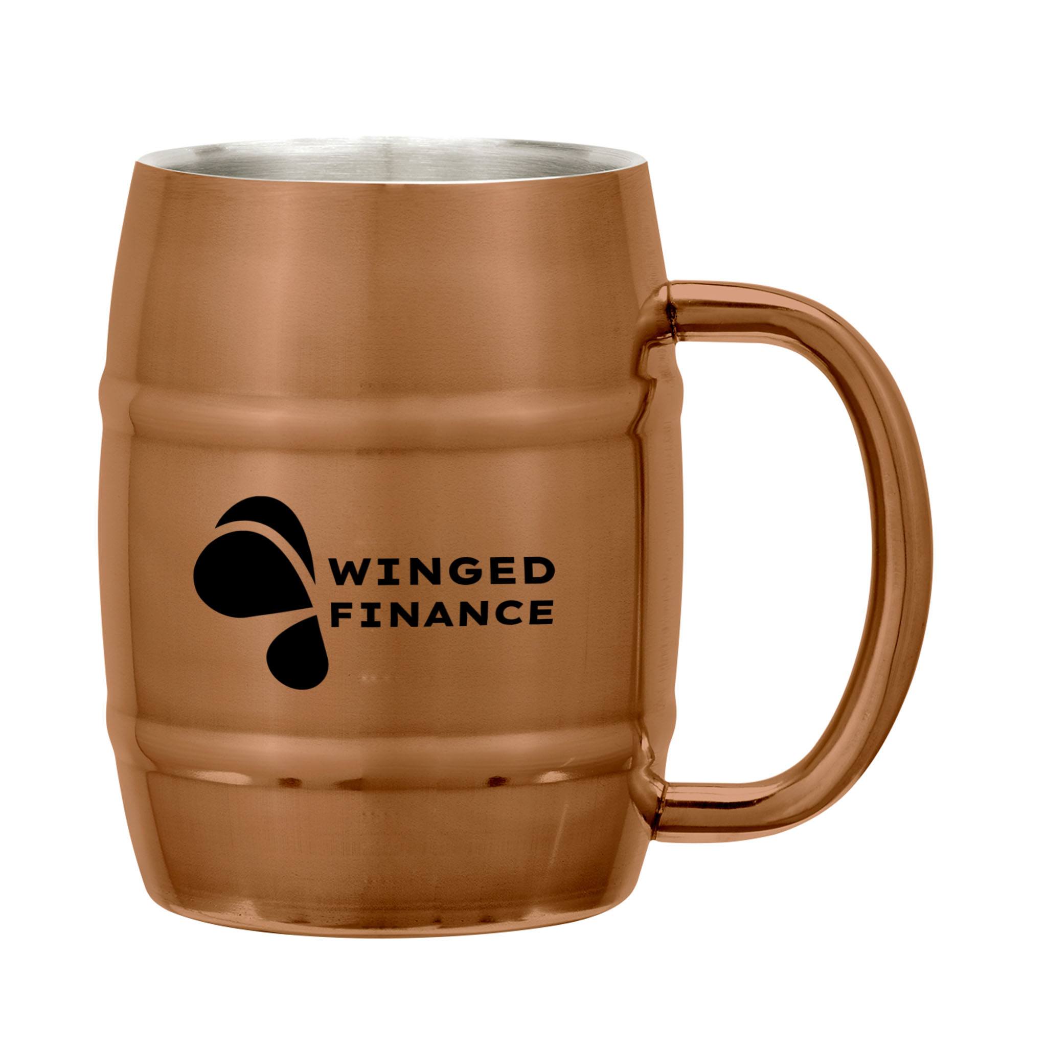 14 Oz. Moscow Mule Barrel Mugs With Box (Q618711)