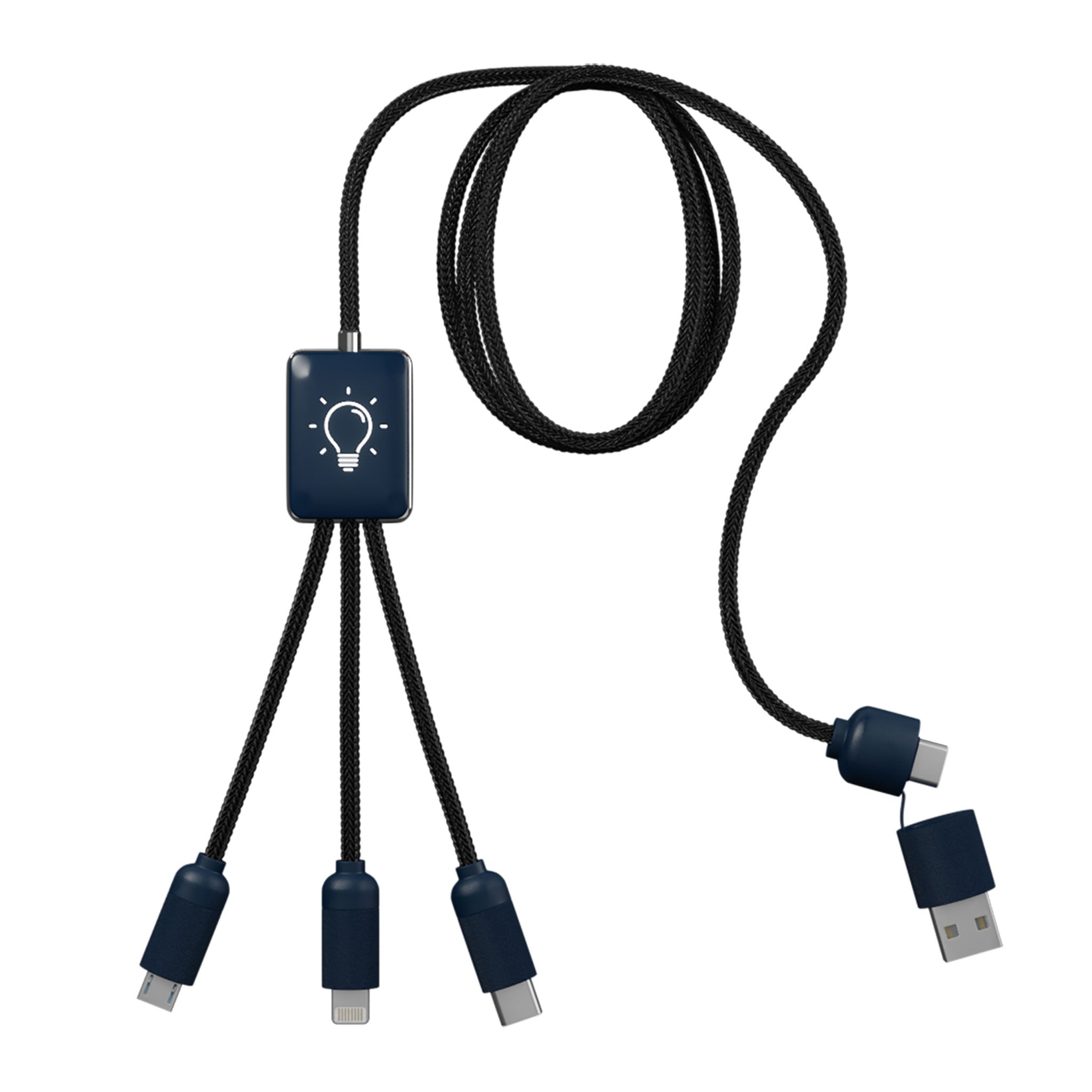 5-in-1 Charging Cable With Light-Up Logo  Imprinted with Logo (Q619822)