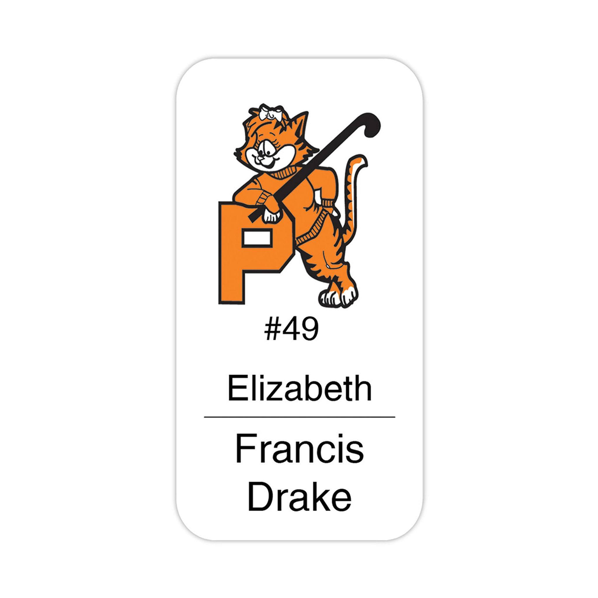 Fort Worth Plastic Name Badge: 3 x 1.5 In.  Imprinted with Logo (Q620022)