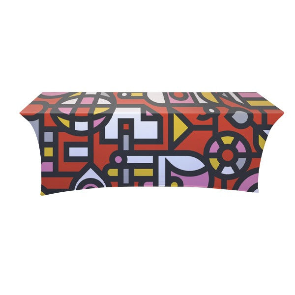 8 Ft. Stretch Open-Back Full Color Table Throw  Imprinted with Logo (Q623922)