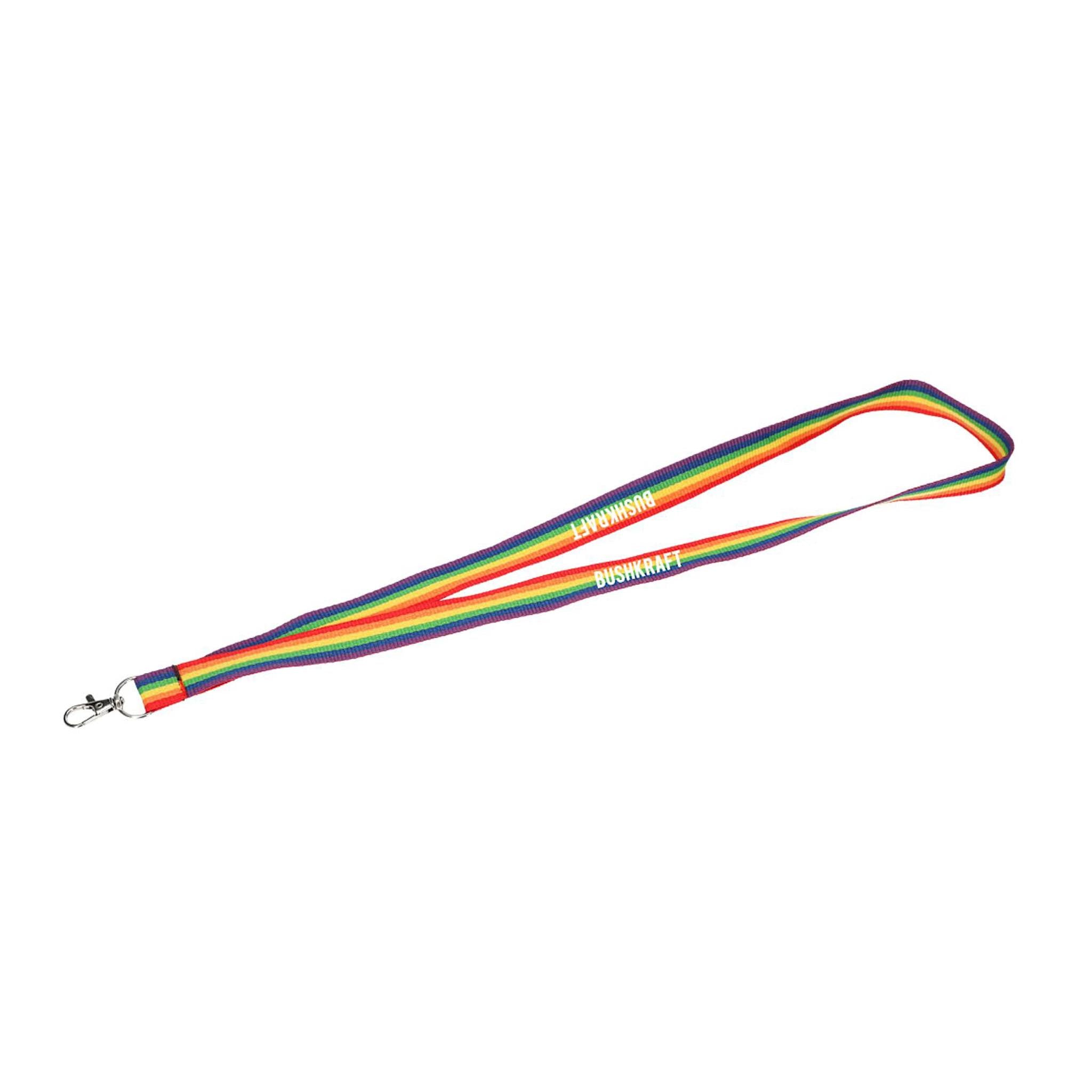 Recycled Polyester Rainbow Lanyard  Imprinted with Logo (Q626922)