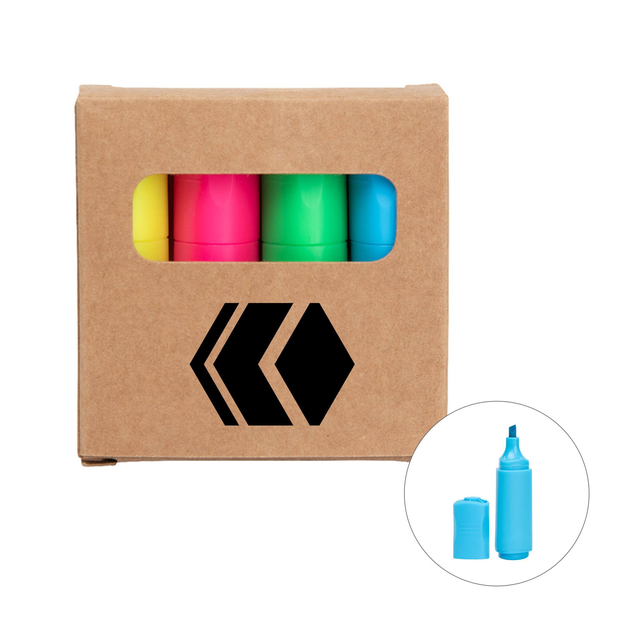 4-In-1 Mini Highlighter Set  Imprinted with Logo (Q631022)