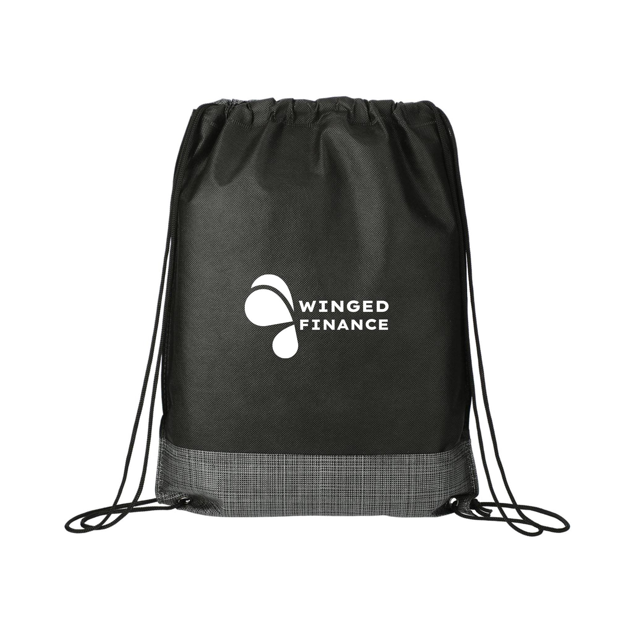 Crossweave Heat Sealed Drawstring Bag  Imprinted with Logo (Q632422)