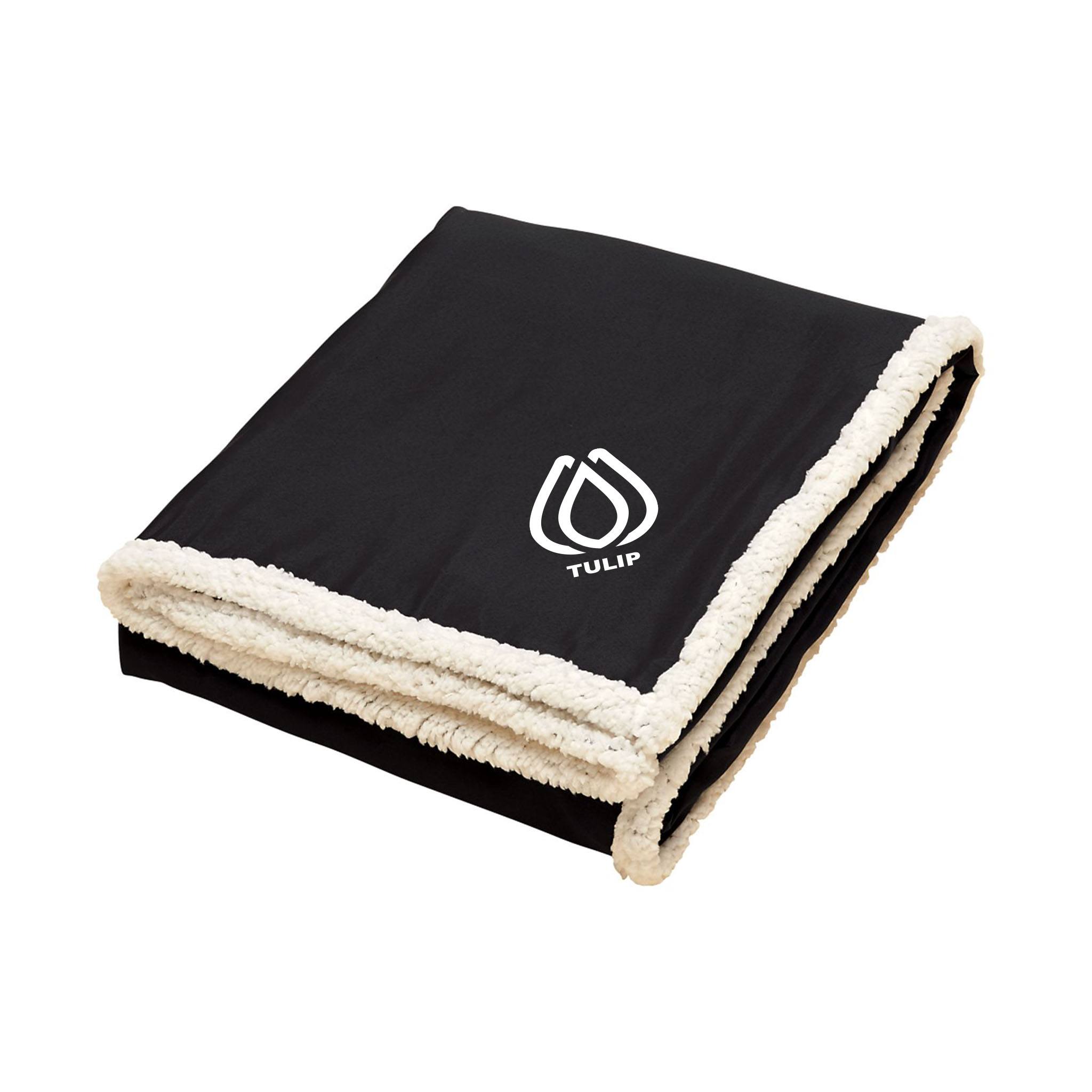 Fleece Blankets With Logo Custom Sherpa Blanket (Q635622) As Low