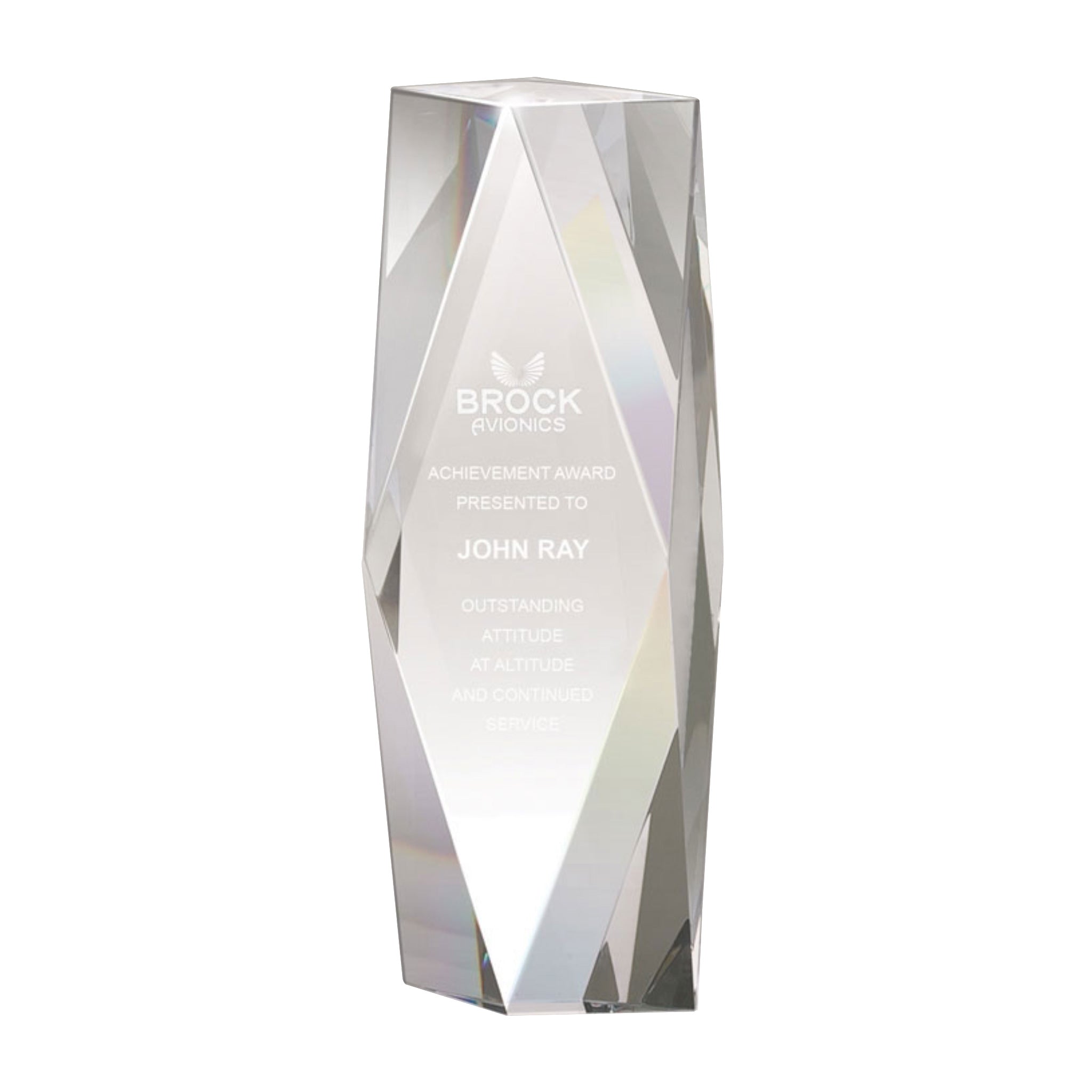 Large Crystal Tower Awards  Imprinted with Logo (Q635665)