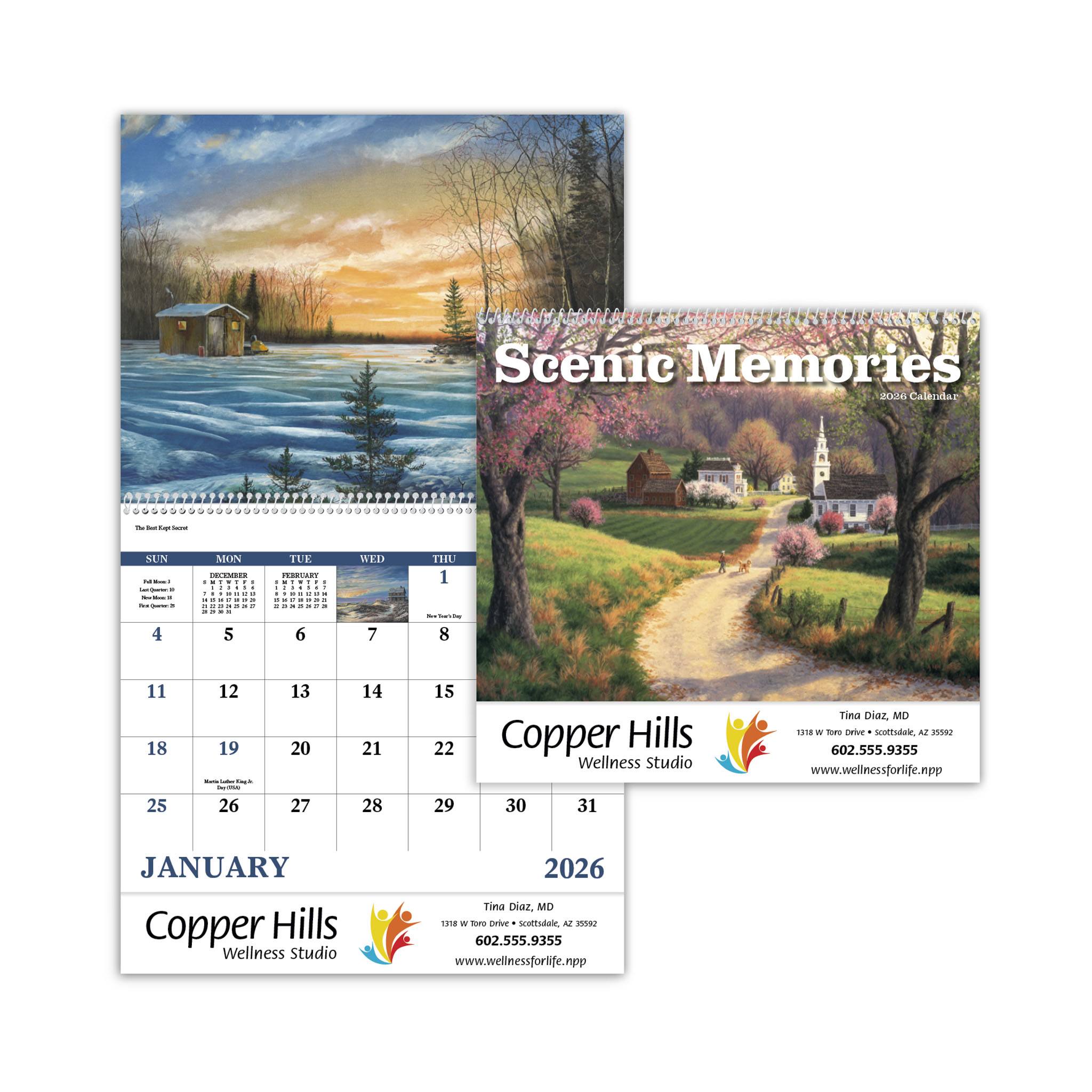 Scenic Memories - Spiral Calendar  Imprinted with Logo (Q635722)