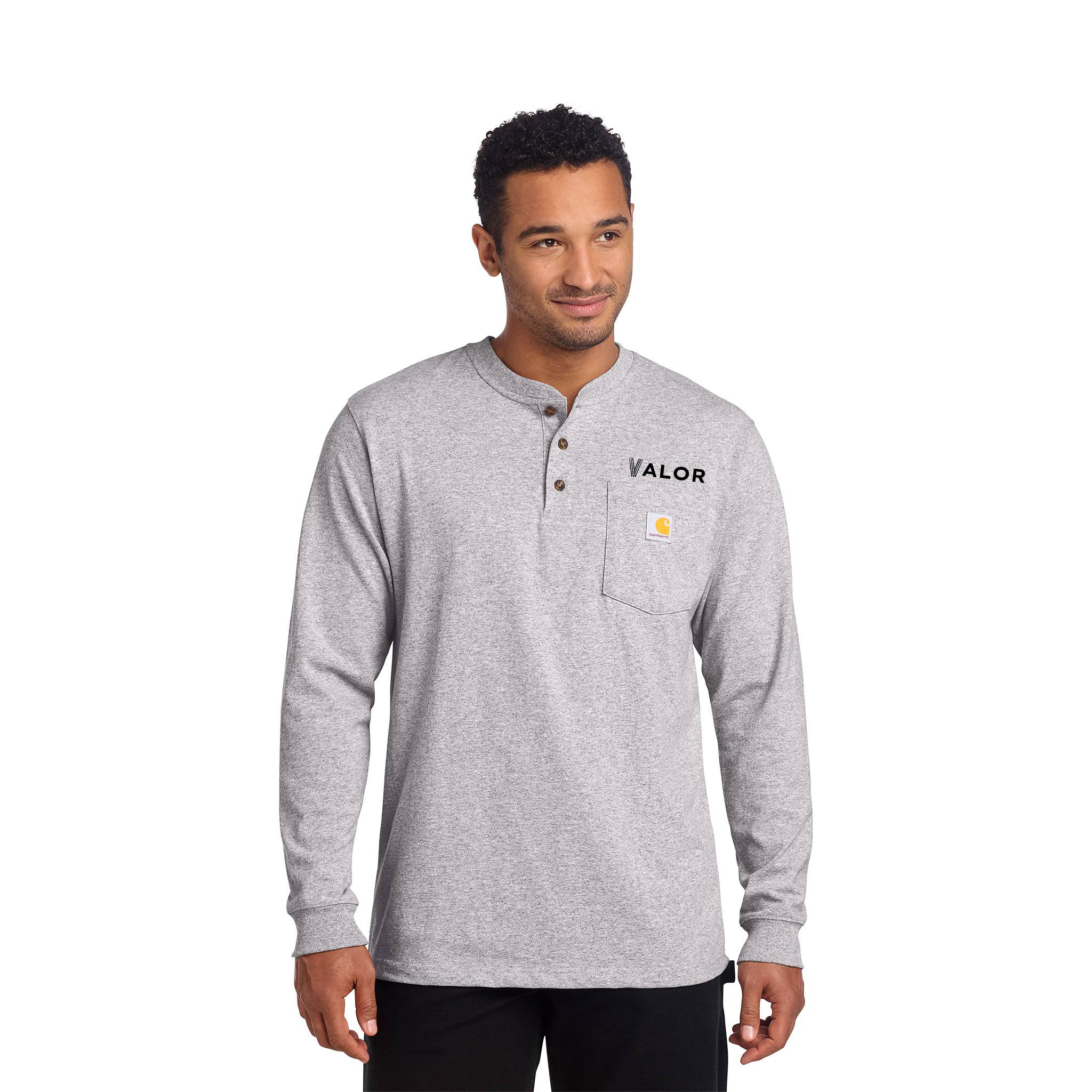 Carhartt® Long Sleeve Henley T-Shirt  Imprinted with Logo (Q640432)