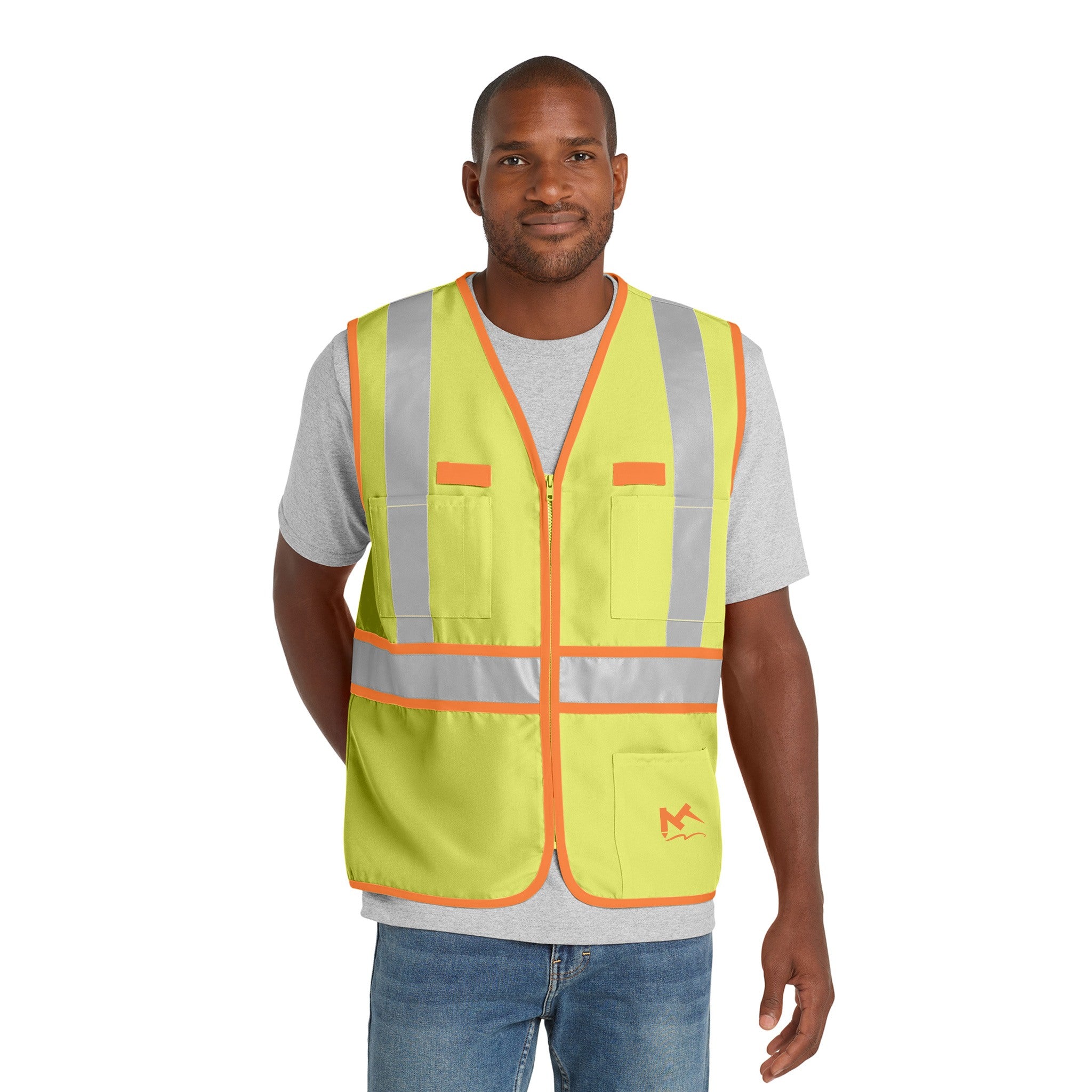 Cornerstone® ANSI 107 Class 2 Dual Color Safety Vest  Imprinted with Logo (Q640511)