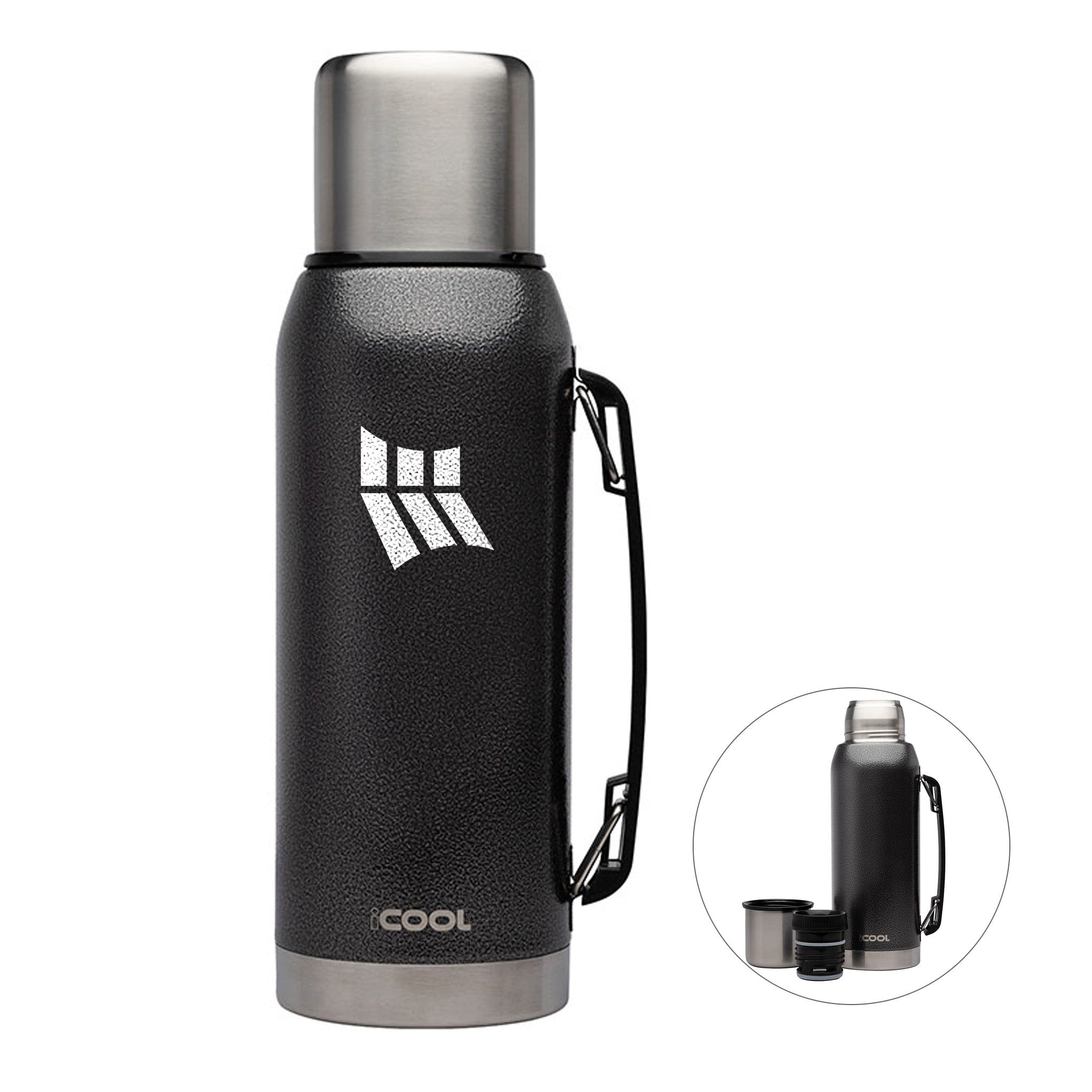 34 Oz. iCOOL® Silverton Water Bottle  Imprinted with Logo (Q641722)