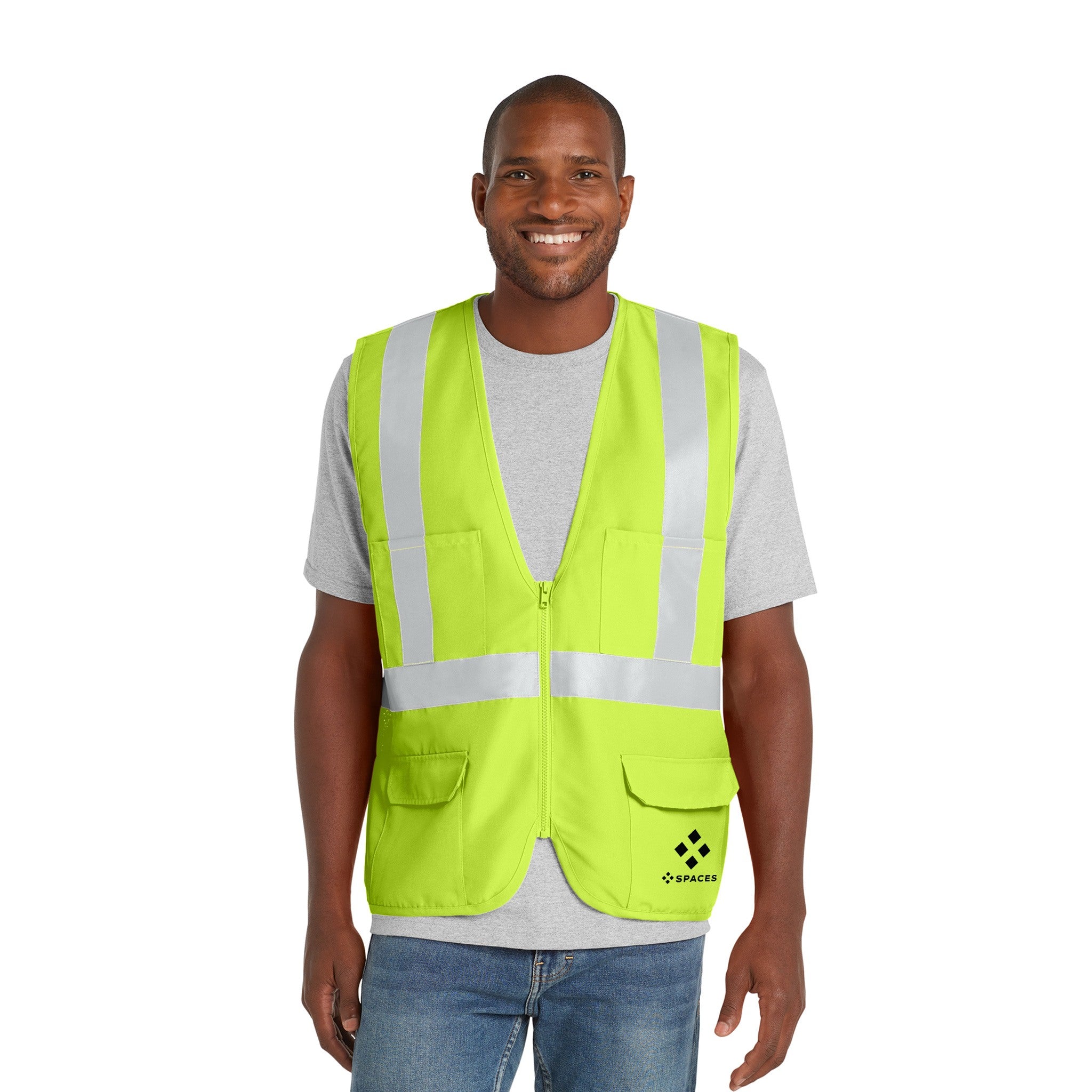 CornerStone® - ANSI 107 Class 2 Mesh Back Safety Vest  Imprinted with Logo (Q64265)