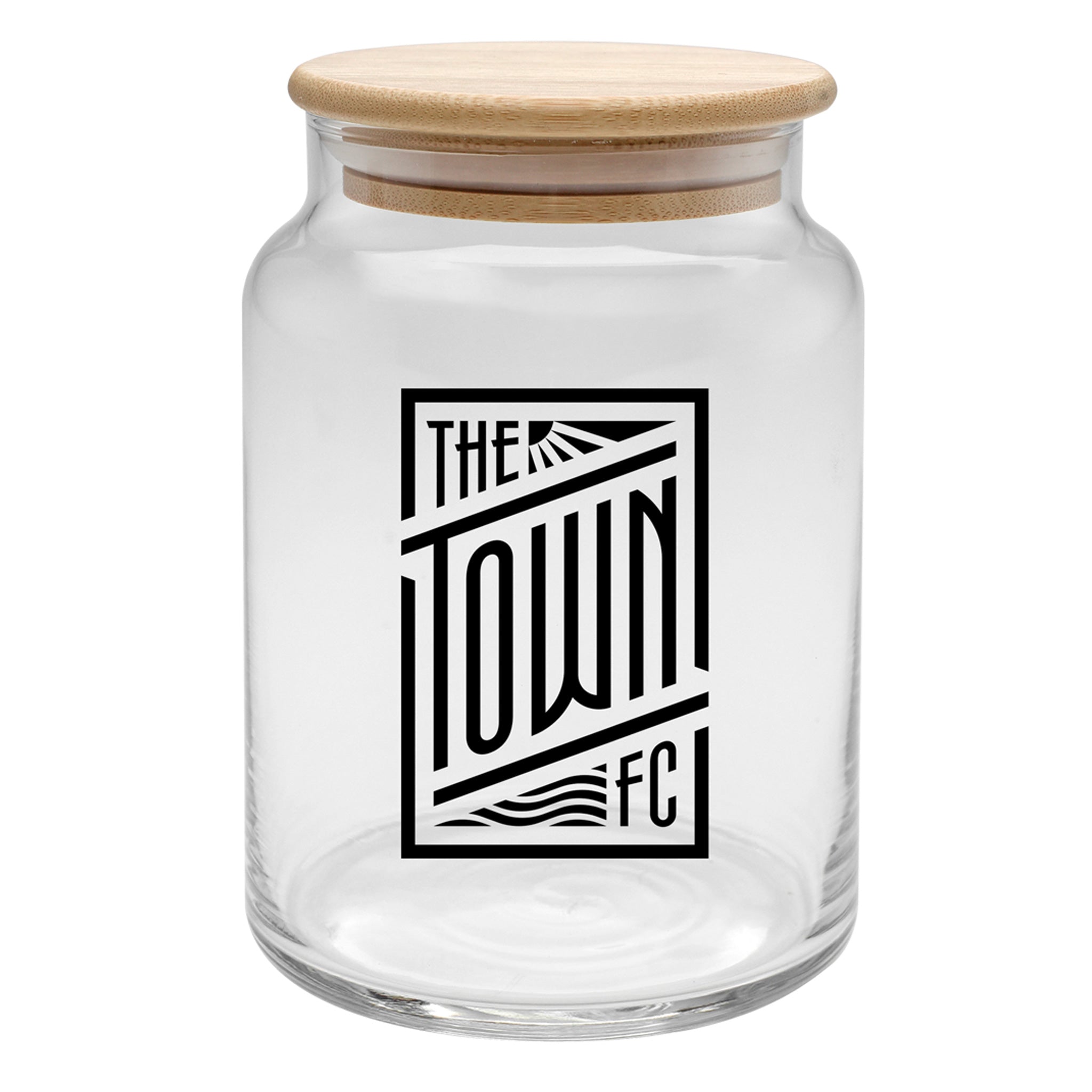 26 Oz. Apothecary Jar With Bamboo Lid  Imprinted with Logo (Q645532)