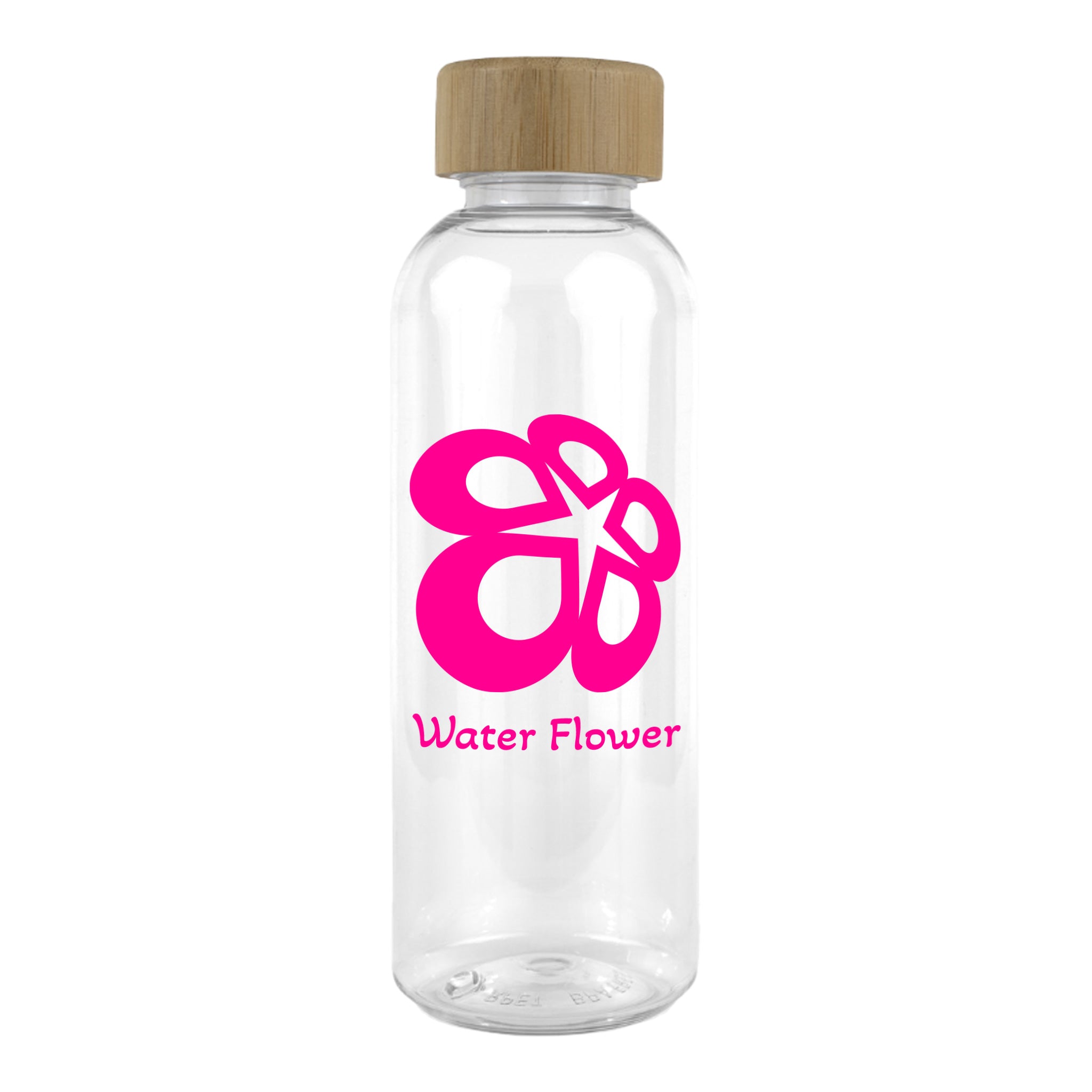 CLEARLY FLOW 16 Oz. RPET Bottle With Bamboo Cap  Imprinted with Logo (Q647532)