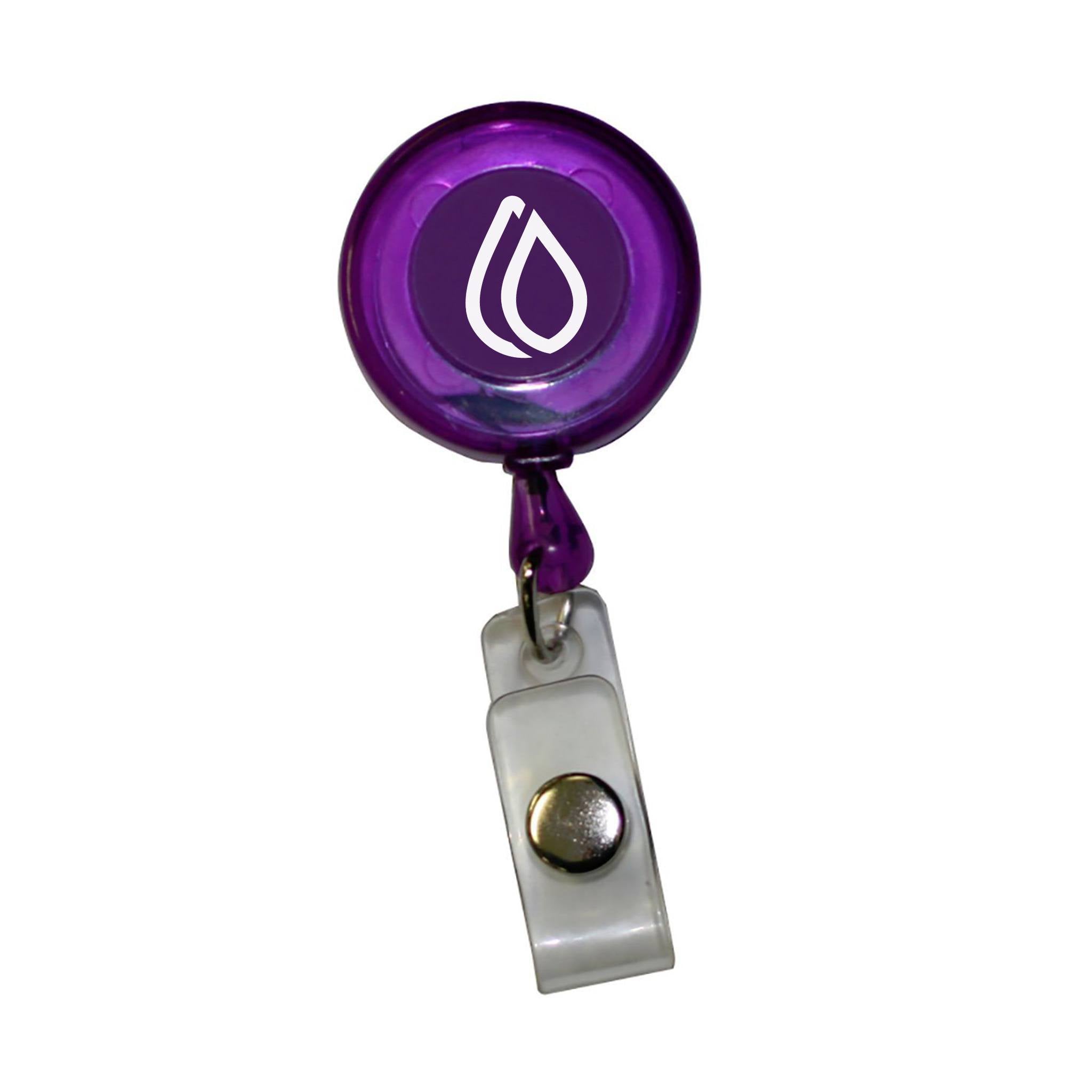 Economy Round Retractable Badge Holder  Imprinted with Logo (Q650332)