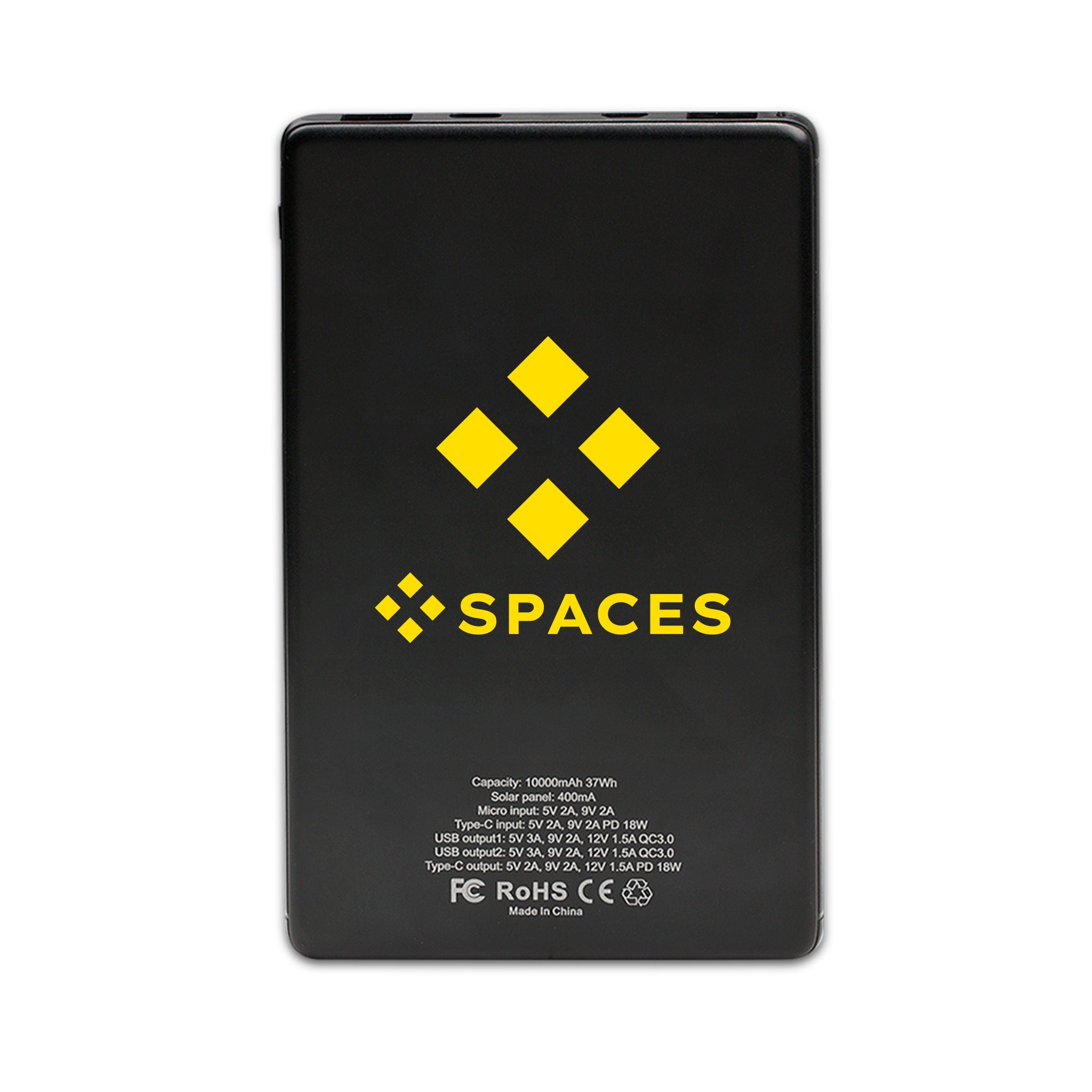 Naples Ultra Slim Solar 10 000mAh Power Bank  Imprinted with Logo (Q651332)