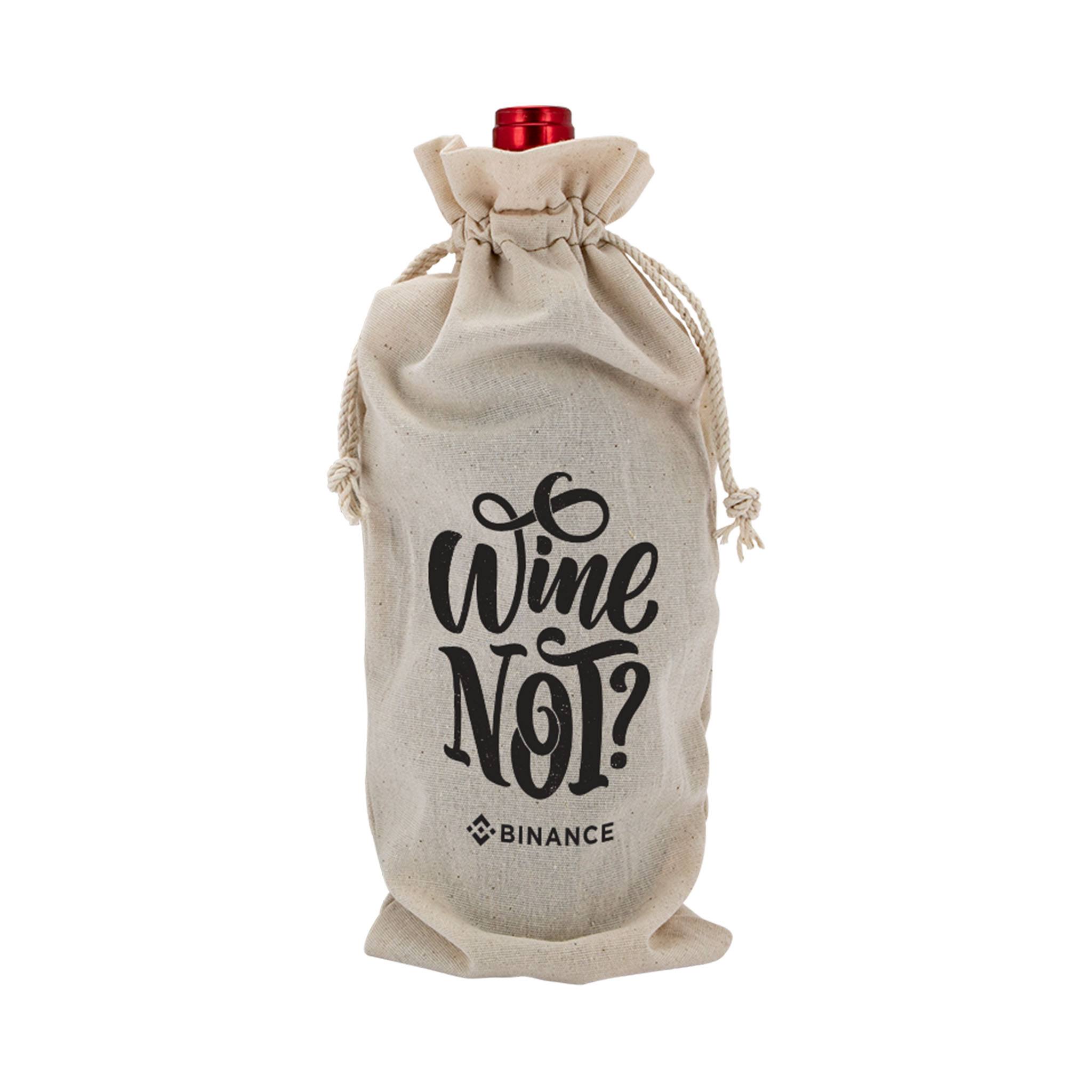 Linen Wine Gift Bag  Imprinted with Logo (Q652522)