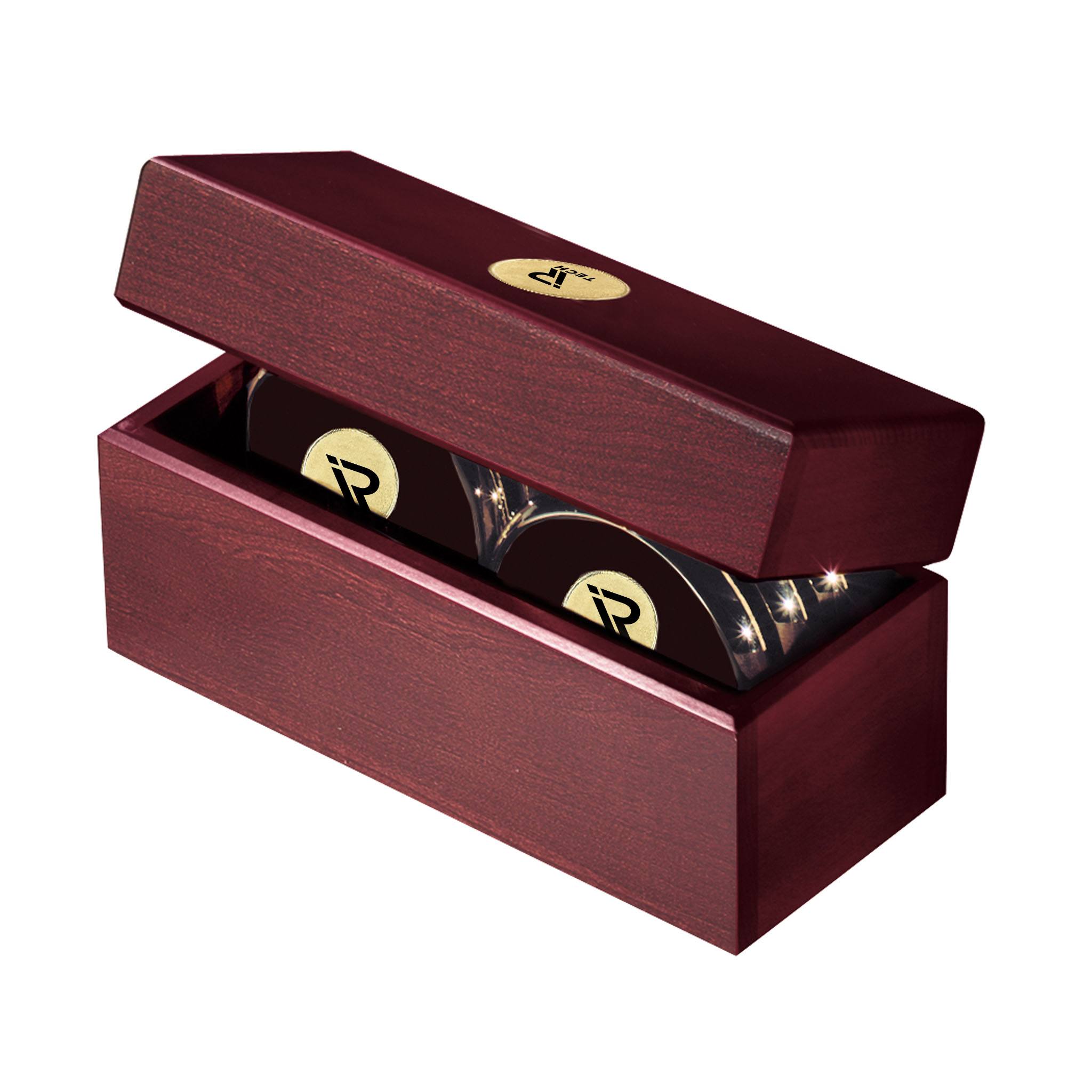 Six Coasters with Solid Cherry Chest  Imprinted with Logo (Q656622)