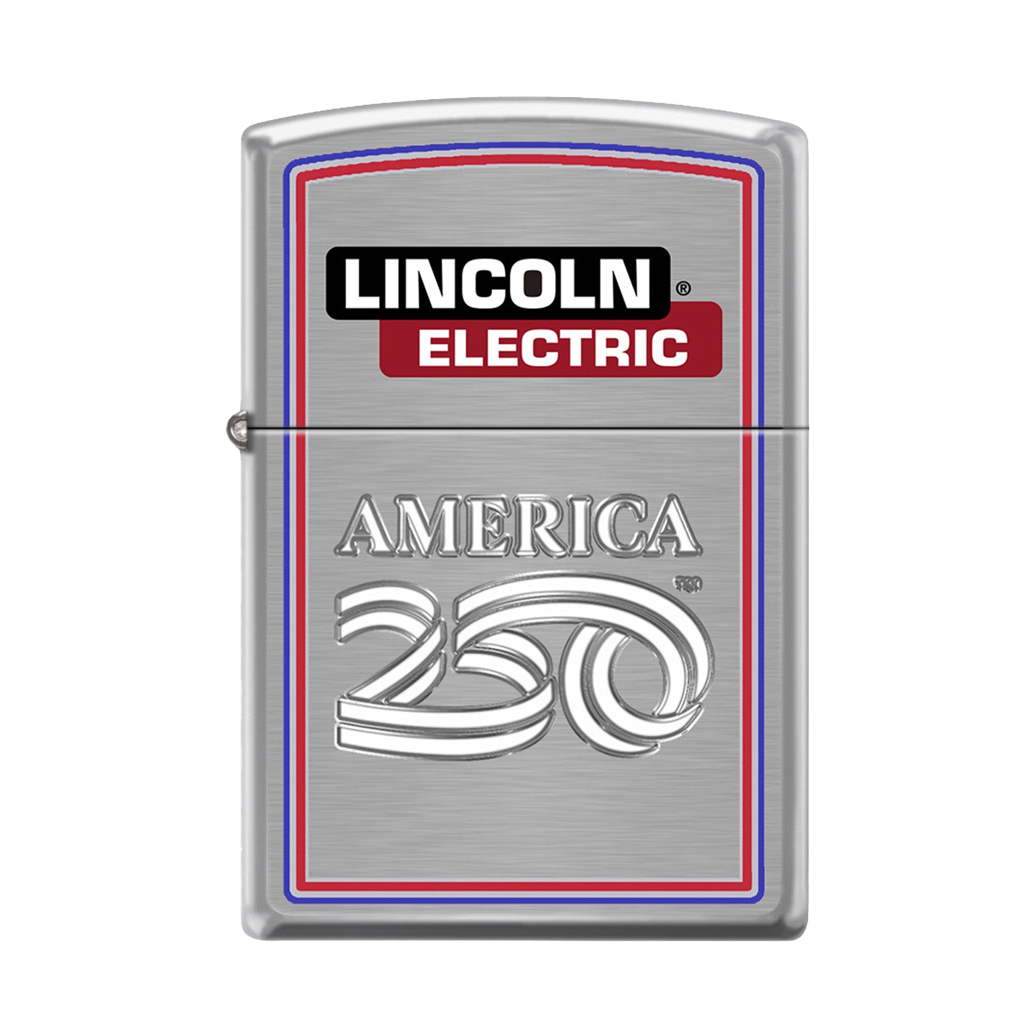 America250 Brushed Chrome™ Zippo® Windproof Lighter  Imprinted with Logo (Q658532)