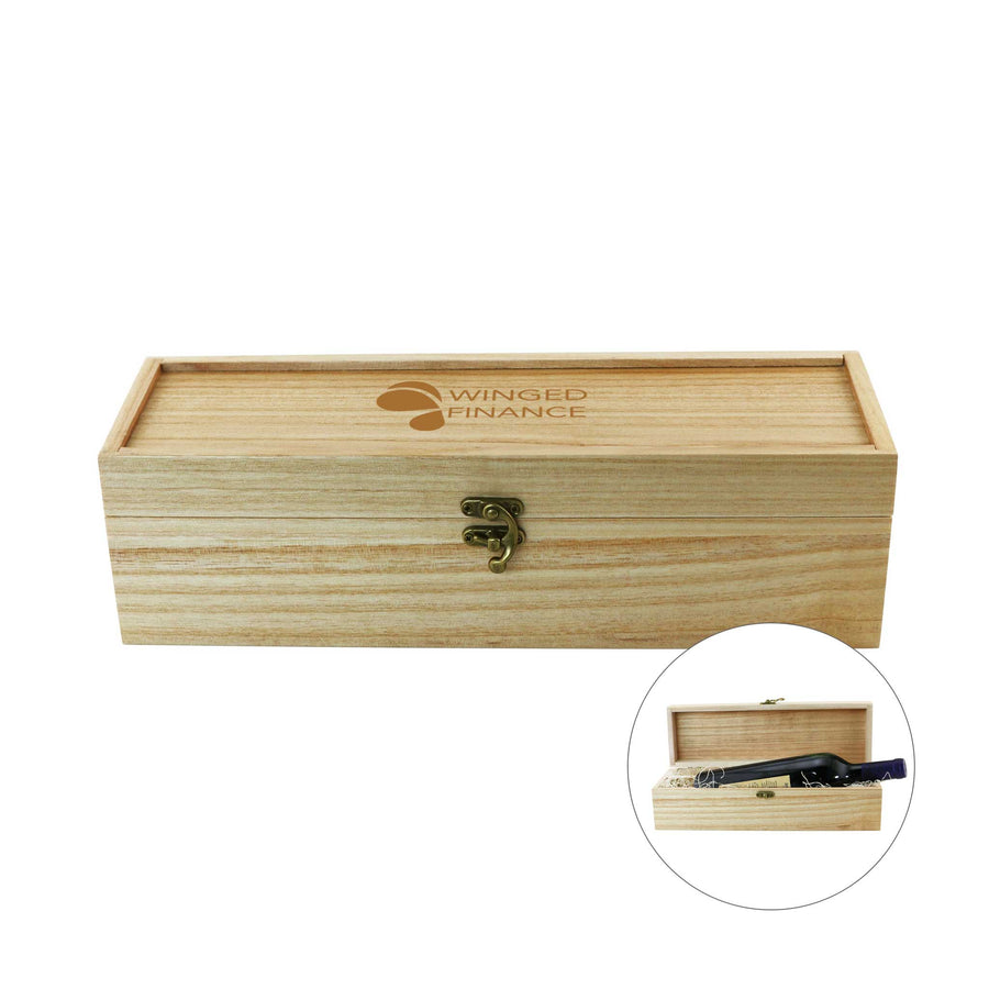 Natural Wood Single Bottle Wine Chest (Q659275)