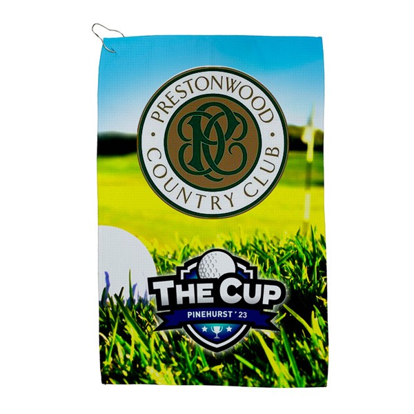 Eagle Full-Color Waffle Weave Golf and Sports Towel  Imprinted with Logo (Q659722)