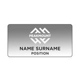 Value Reusable Name Badge: 3.03 x 1.53 Inch  Imprinted with Logo (Q660022)