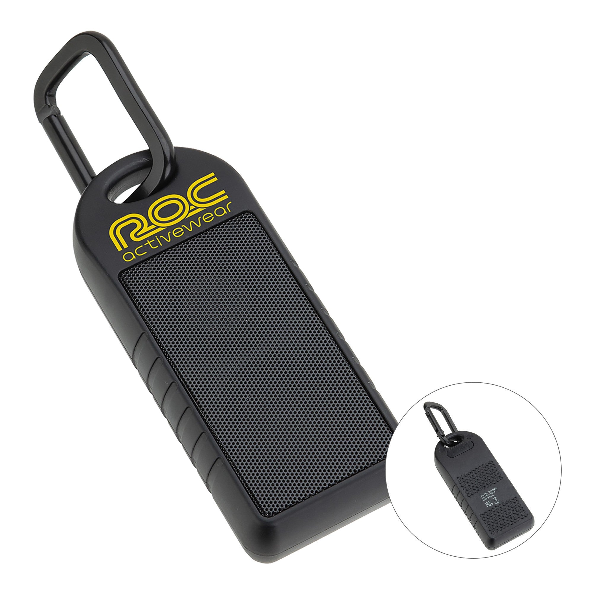 Explorer Water Resistant Speaker With Carabiner  Imprinted with Logo (Q664322)