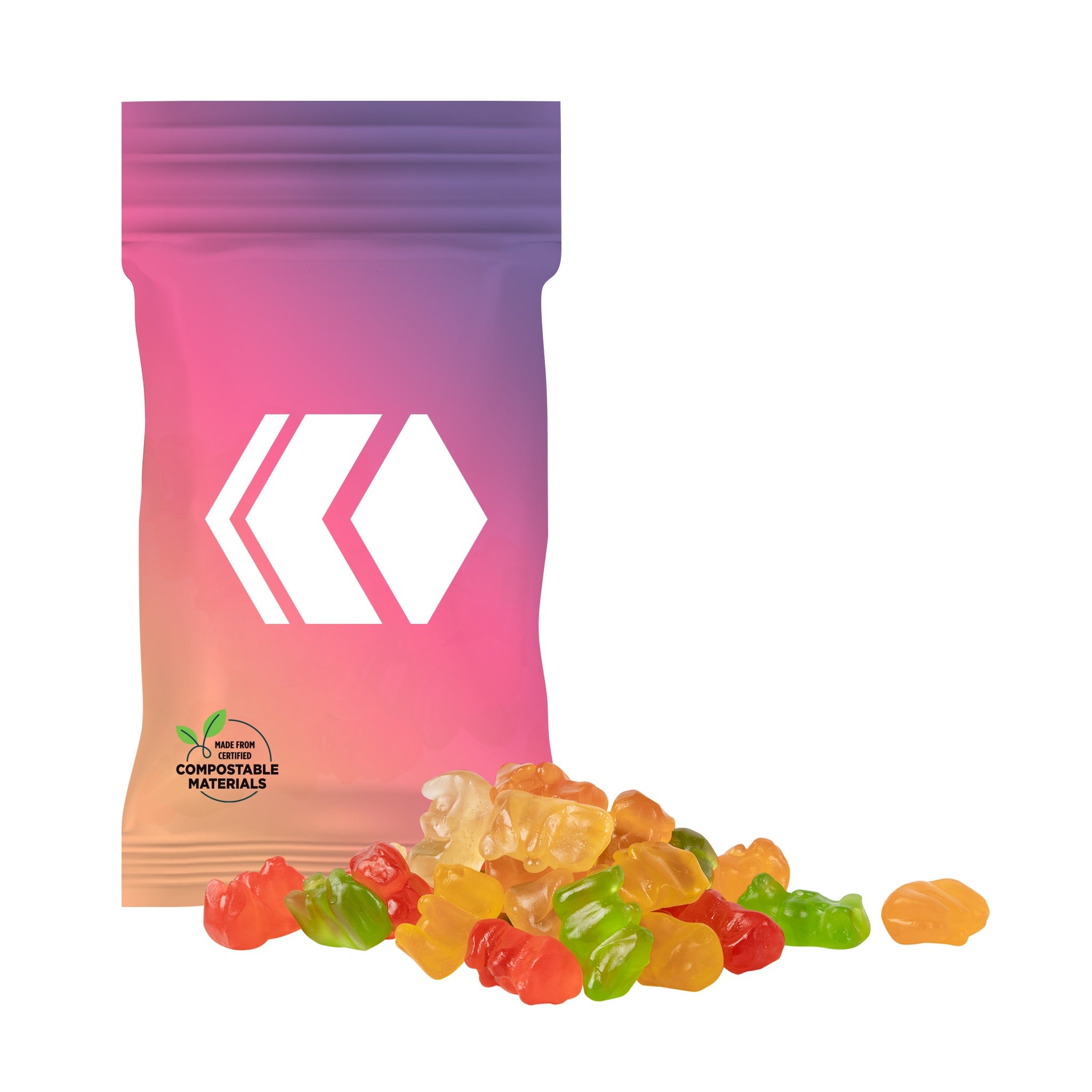 1 Oz. ECO-Digibag - Compostable & Full Color Gummy Bears  Imprinted with Logo (Q666222)