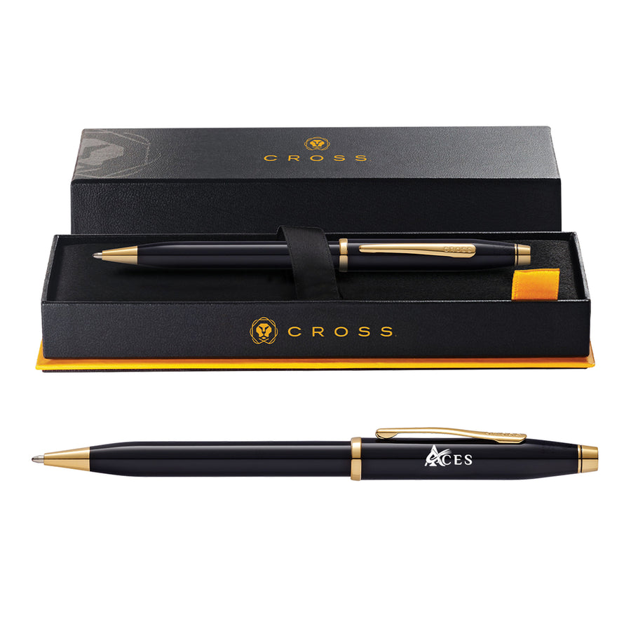 Cross® Century II Black Lacquer Pen - Pad Print (Q676022)
